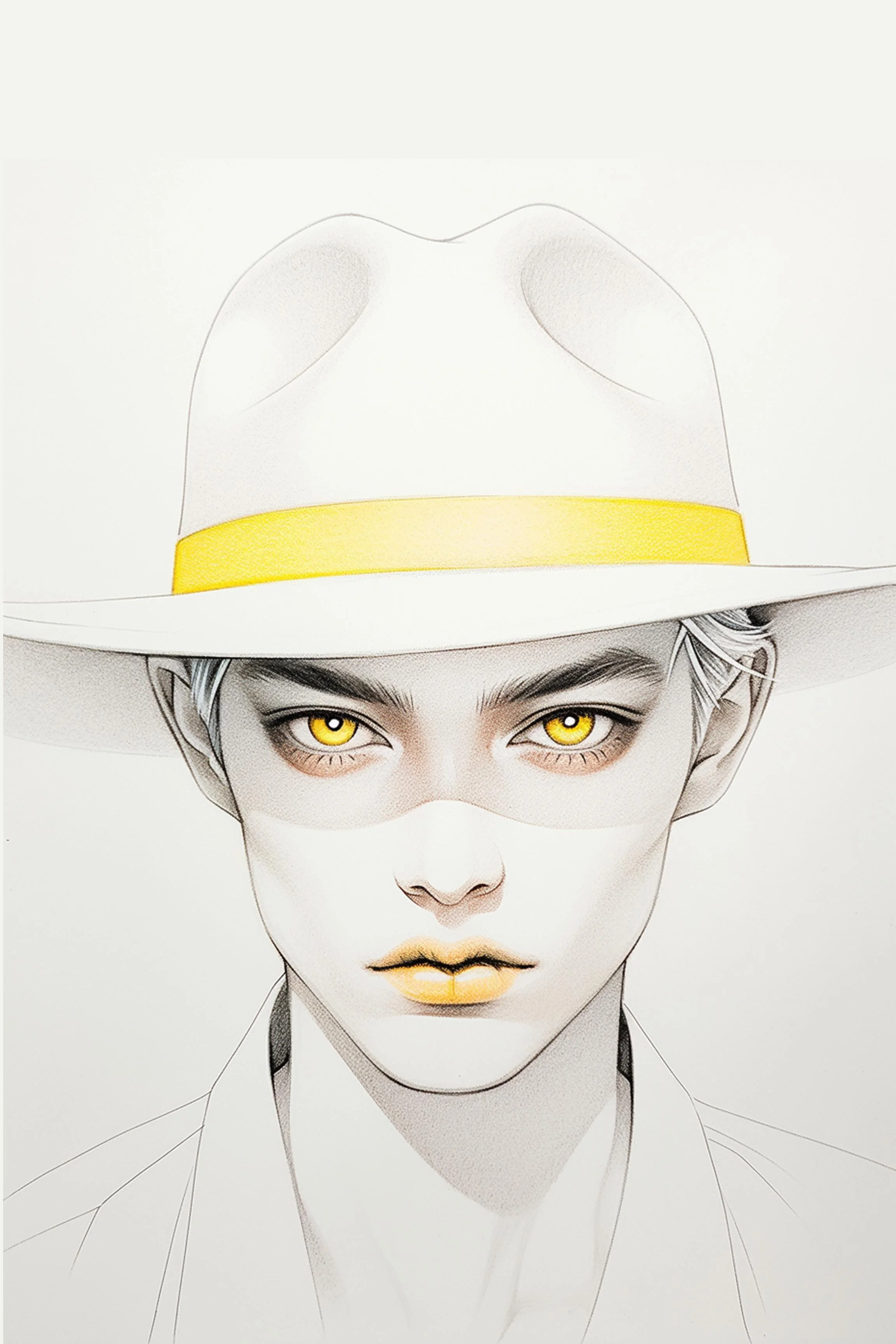 #19 Color Drawing Facial — Beauty, Style, and Expression in Every Detail.— 24H × 36 W Digital Art - MWS-CDF--0019