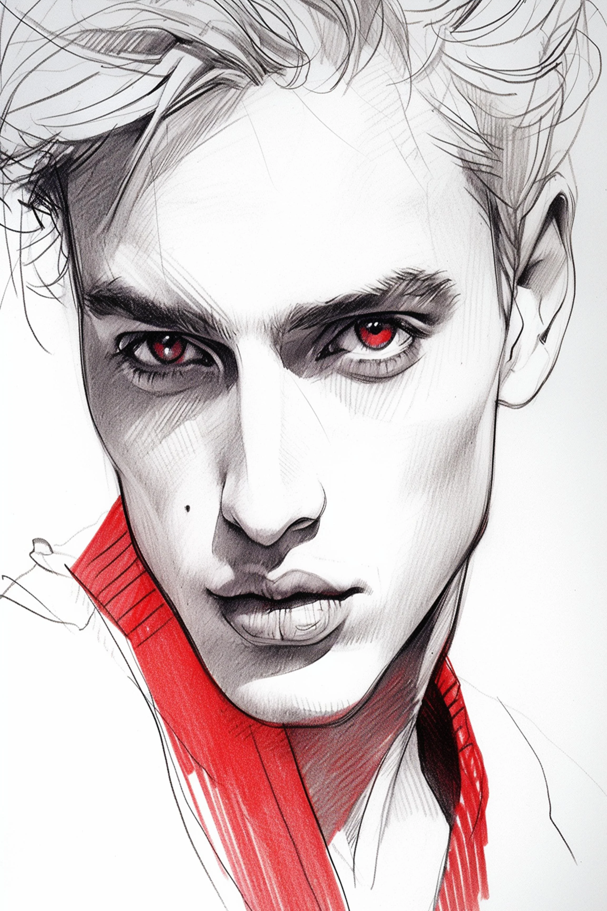 #146 Color Drawing Facial — Beauty, Style, and Expression in Every Detail.— 24H × 36 W Digital Art - MWS-CDF--0146