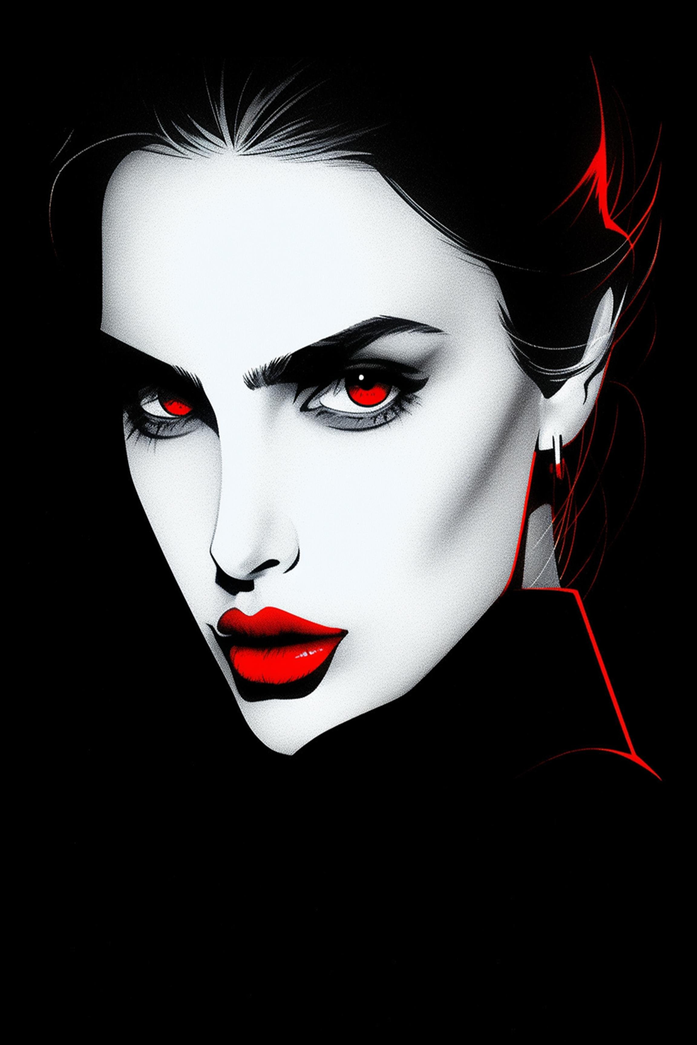 #164 Color Drawing Facial — Beauty, Style, and Expression in Every Detail.— 24H × 36 W Digital Art - MWS-CDF--0164