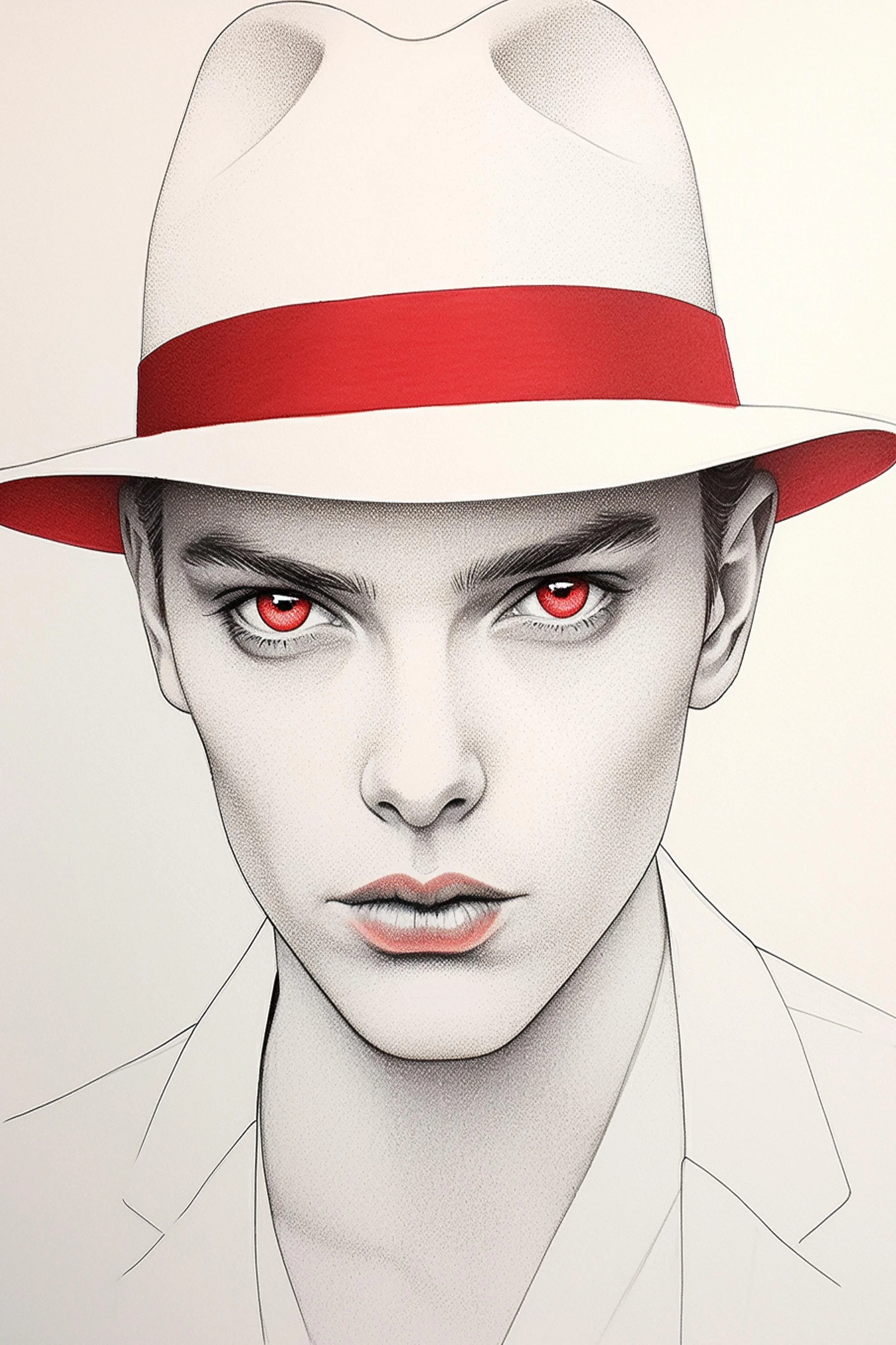 #150 Color Drawing Facial — Beauty, Style, and Expression in Every Detail.— 24H × 36 W Digital Art - MWS-CDF--0150