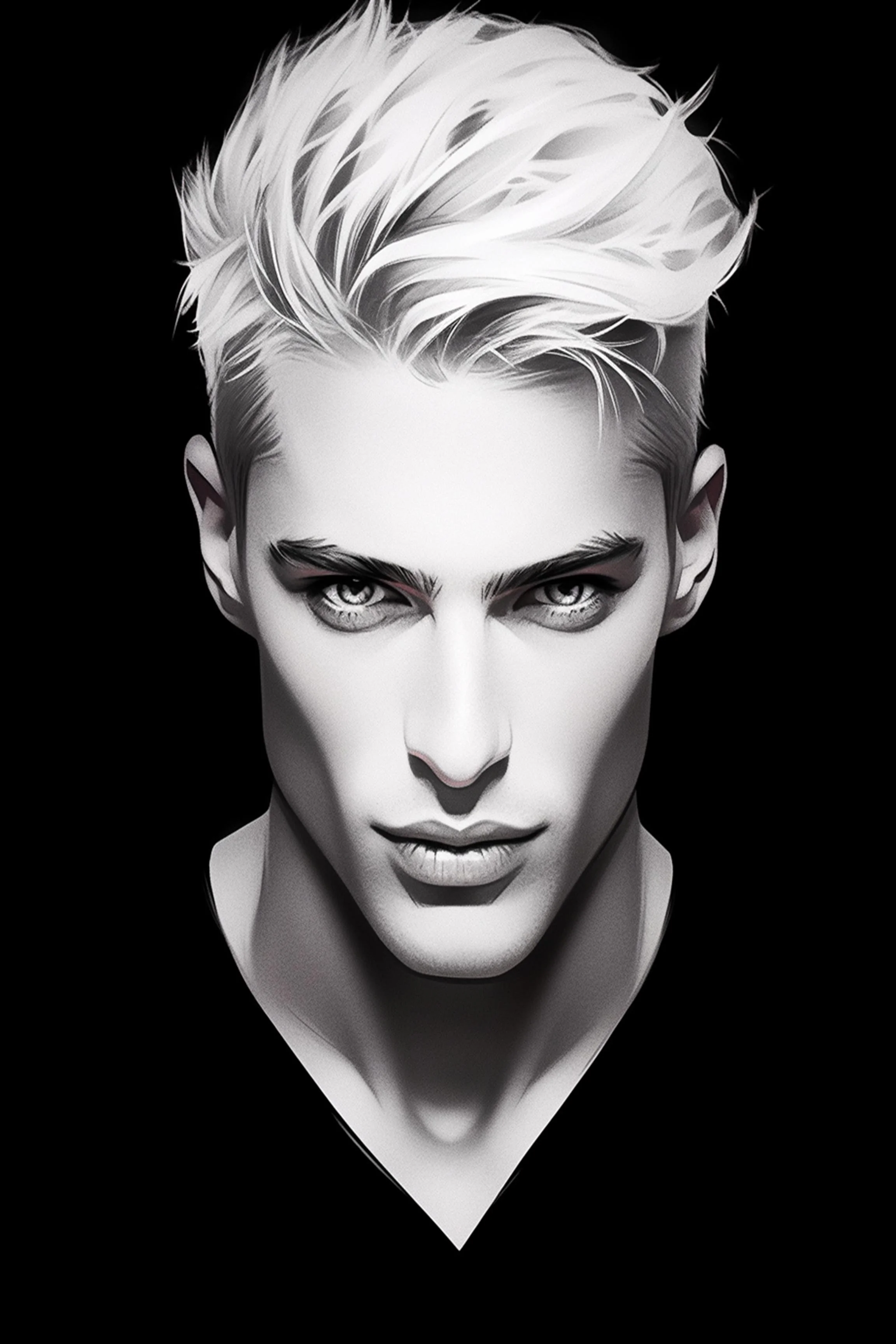 #140 Color Drawing Facial — Beauty, Style, and Expression in Every Detail.— 24H × 36 W Digital Art - MWS-CDF--0140