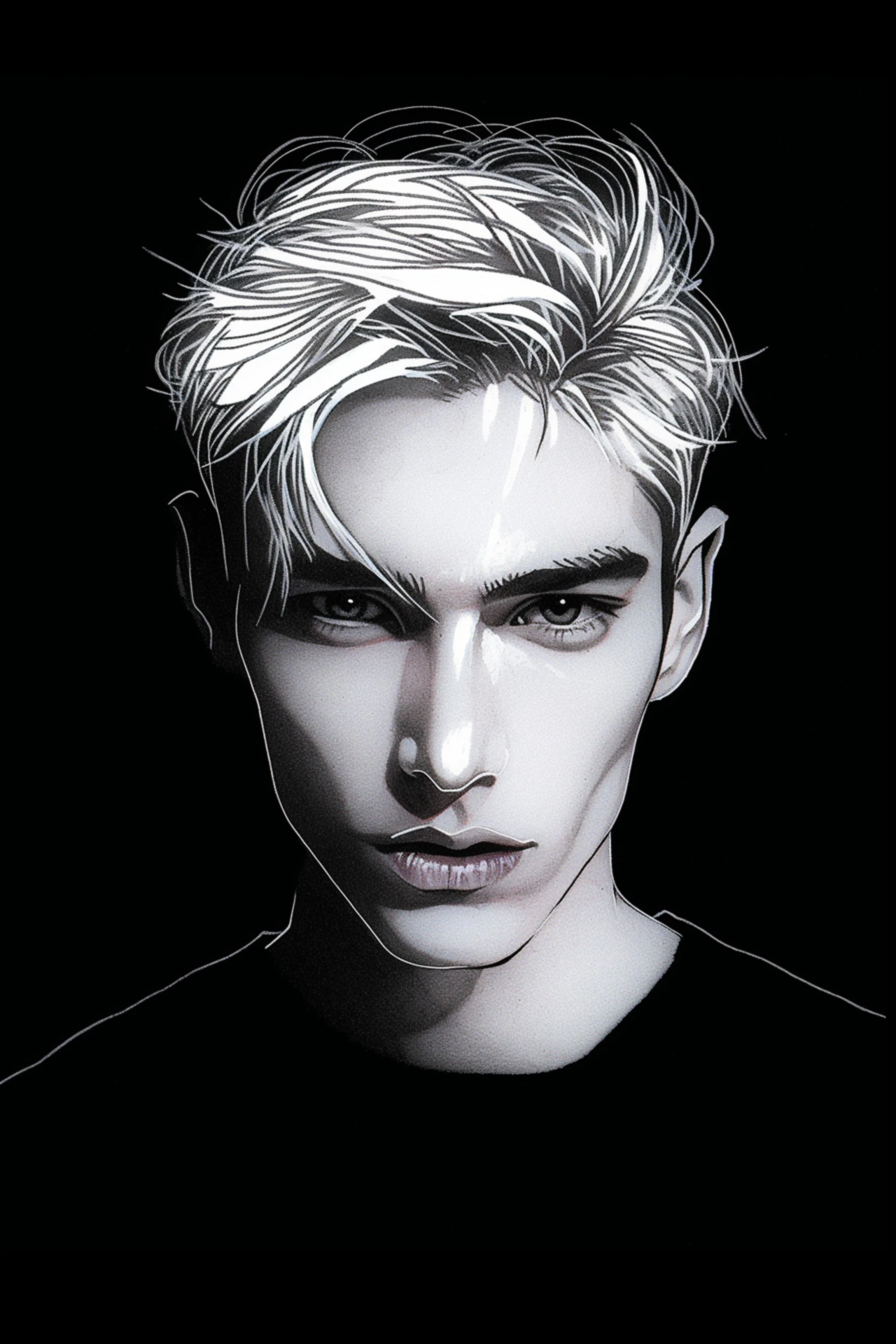 #33 Color Drawing Facial — Beauty, Style, and Expression in Every Detail.— 24H × 36 W Digital Art - MWS-CDF--0033