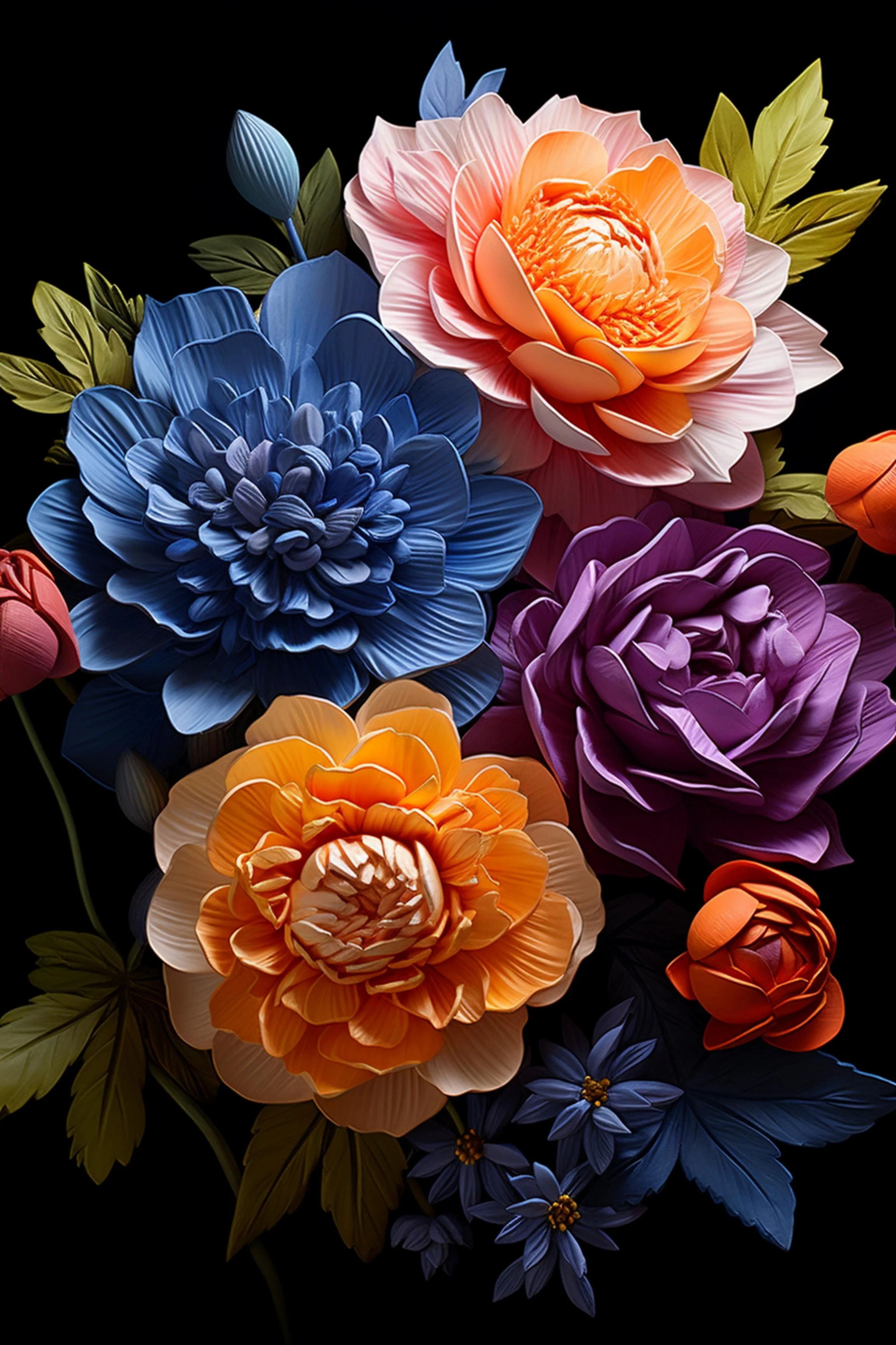 #12 FLOWER ART –  Let Nature Bloom Through Art. — 24H × 36W Digital Art Artwork ID: MWS-FLW-012