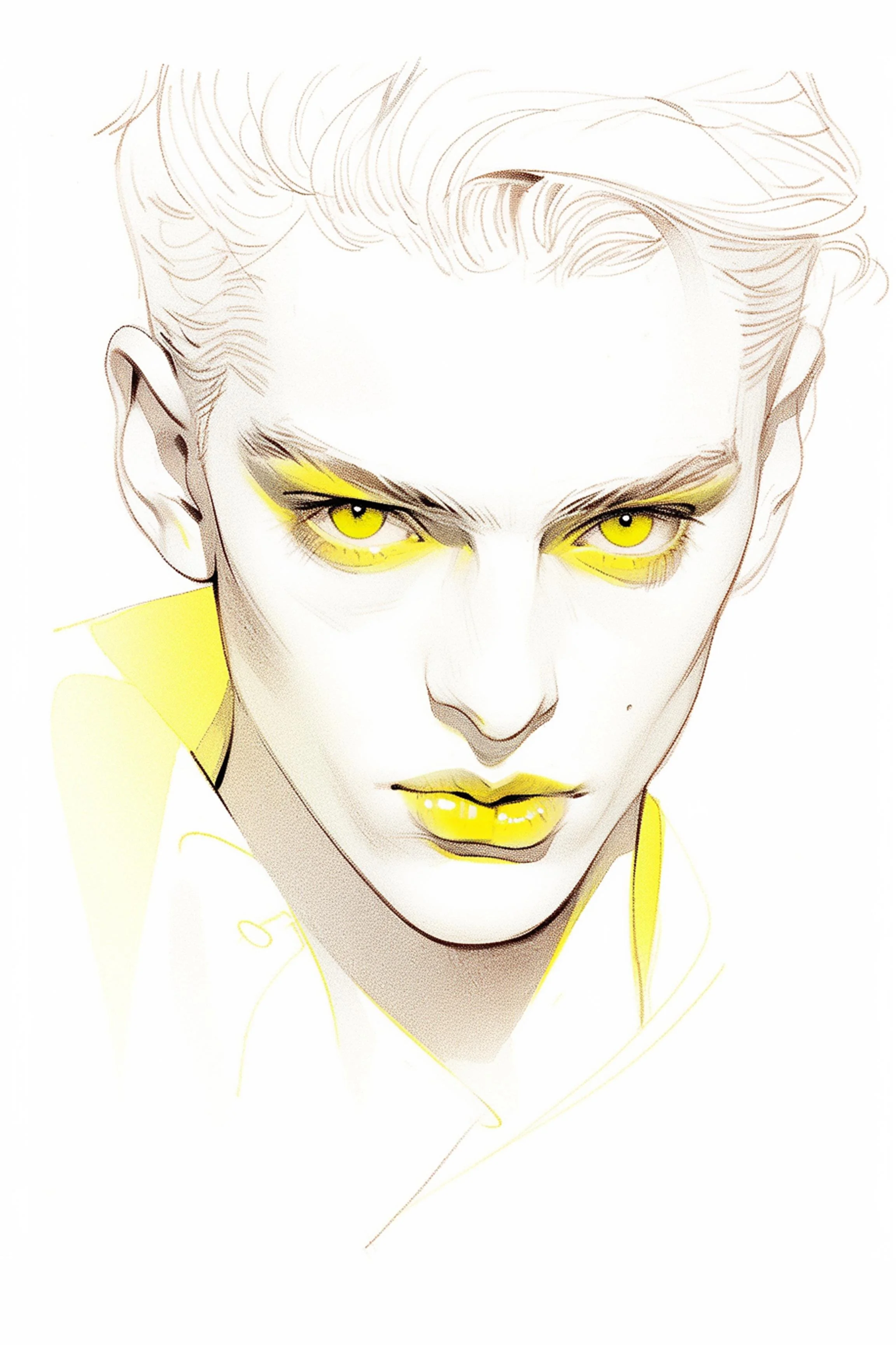 #24 Color Drawing Facial — Beauty, Style, and Expression in Every Detail.— 24H × 36 W Digital Art - MWS-CDF--0024