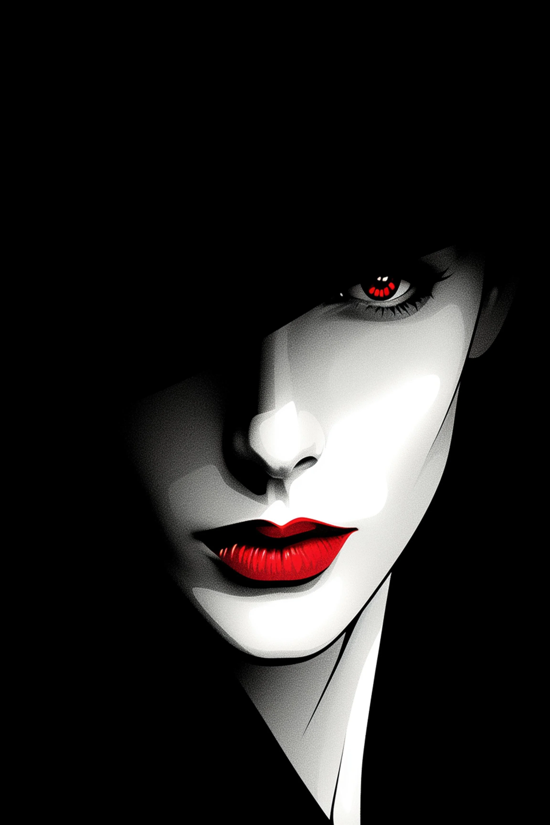#161 Color Drawing Facial — Beauty, Style, and Expression in Every Detail.— 24H × 36 W Digital Art - MWS-CDF--0161