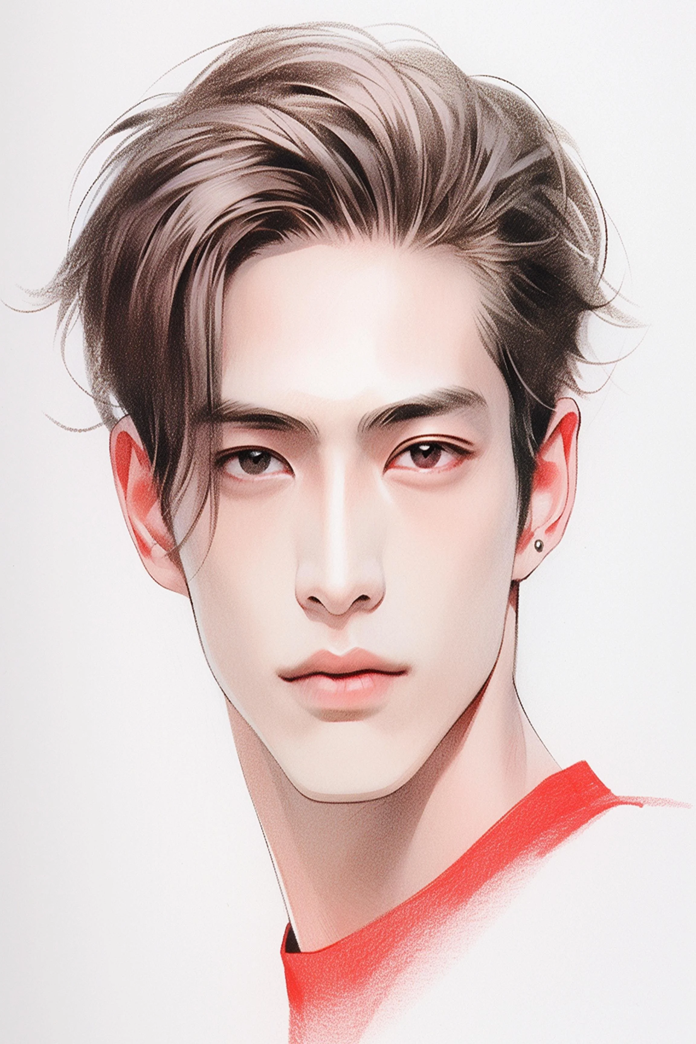 #172 Color Drawing Facial — Beauty, Style, and Expression in Every Detail.— 24H × 36 W Digital Art - MWS-CDF--0172
