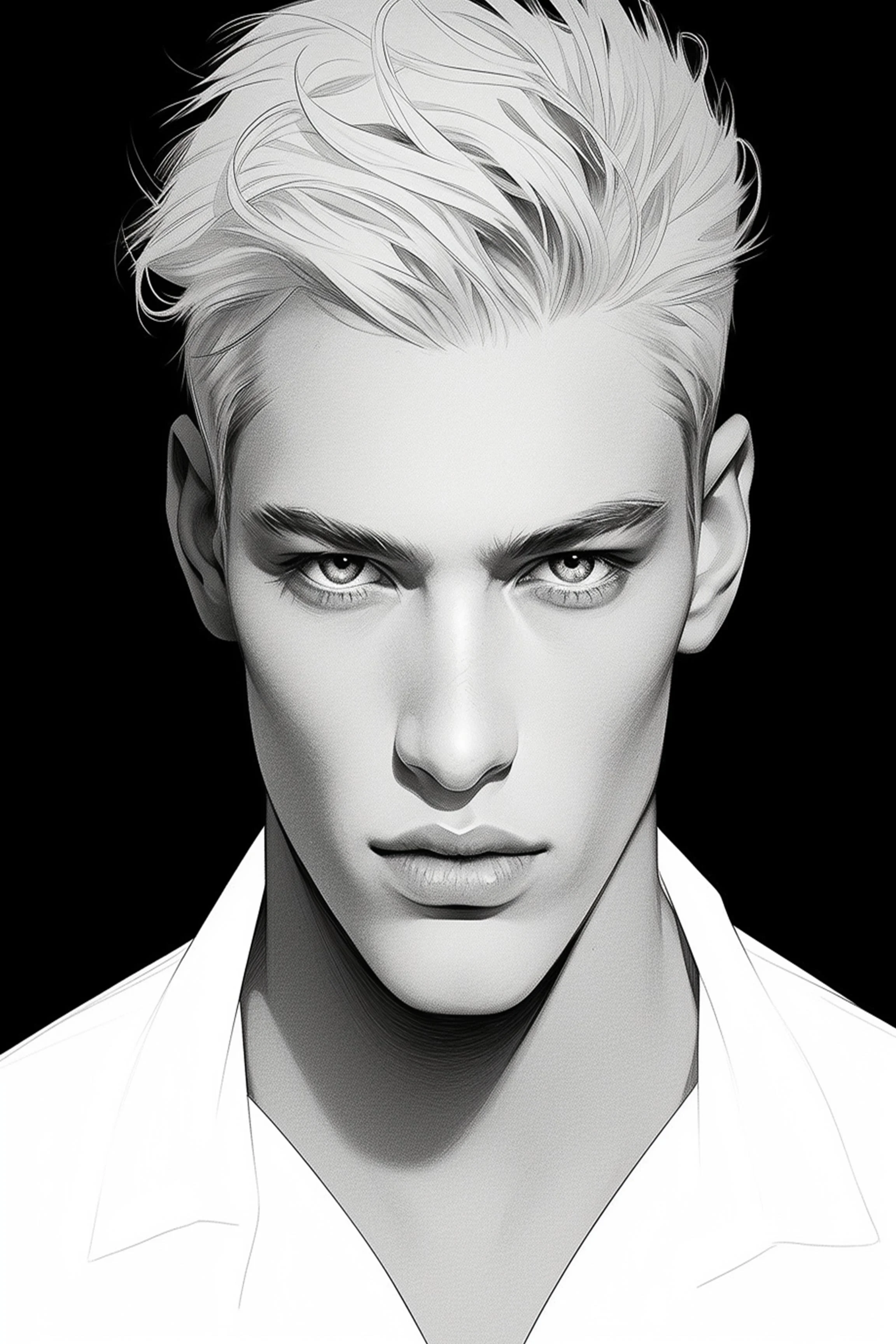 #117 Color Drawing Facial — Beauty, Style, and Expression in Every Detail.— 24H × 36 W Digital Art - MWS-CDF--0117