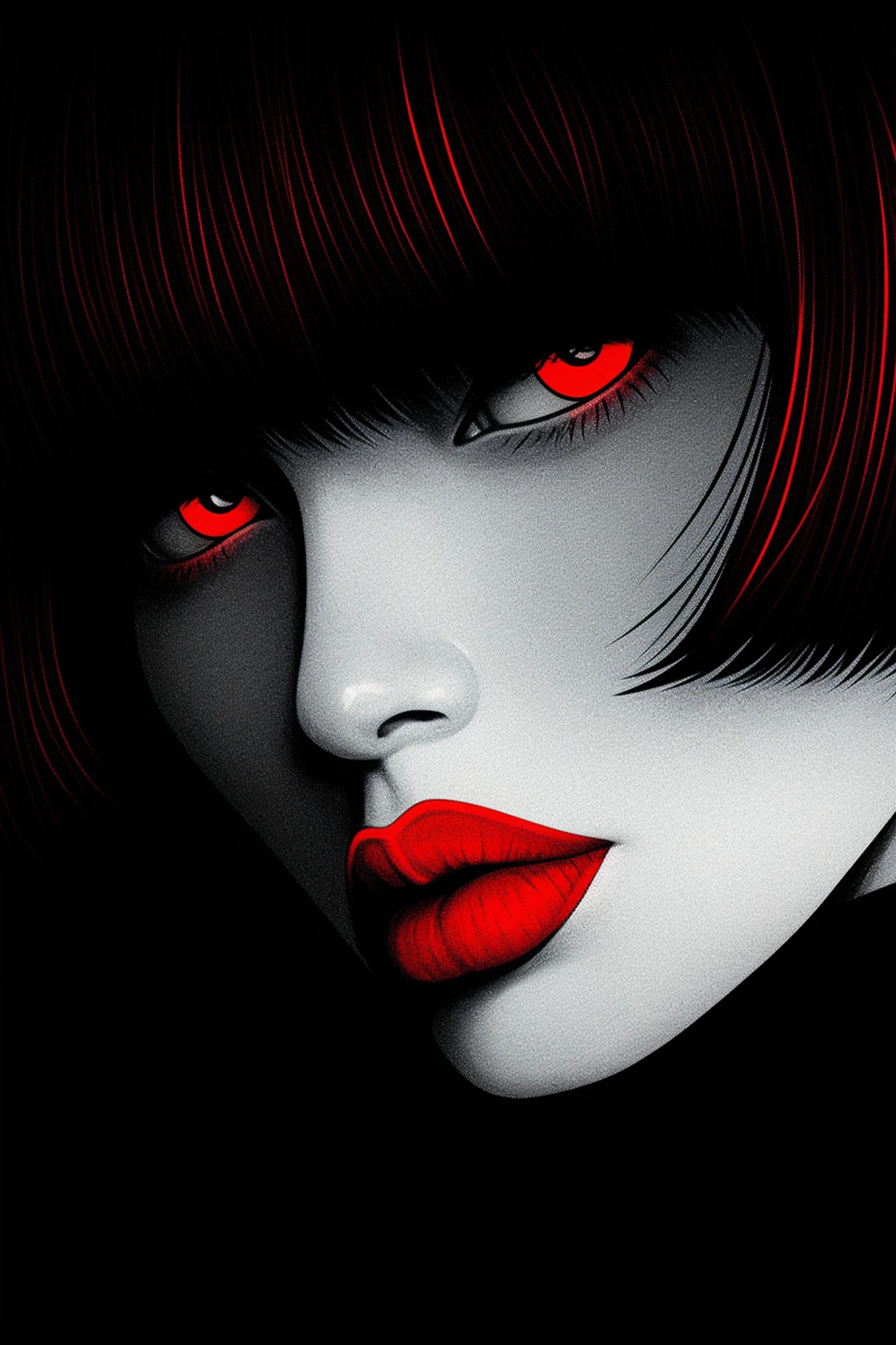 #126 Color Drawing Facial — Beauty, Style, and Expression in Every Detail.— 24H × 36 W Digital Art - MWS-CDF--0126