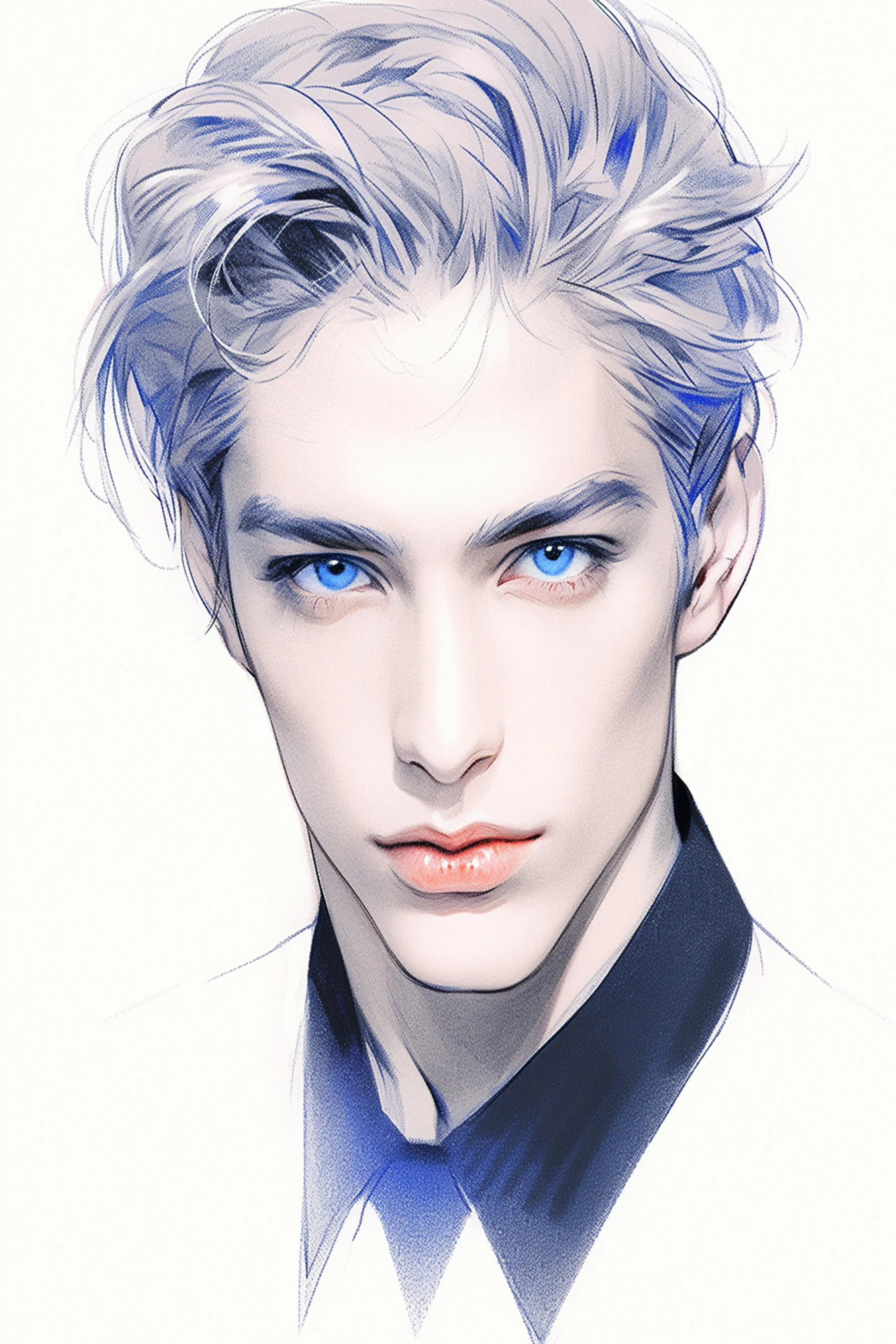 #179 Color Drawing Facial — Beauty, Style, and Expression in Every Detail.— 24H × 36 W Digital Art - MWS-CDF--0179