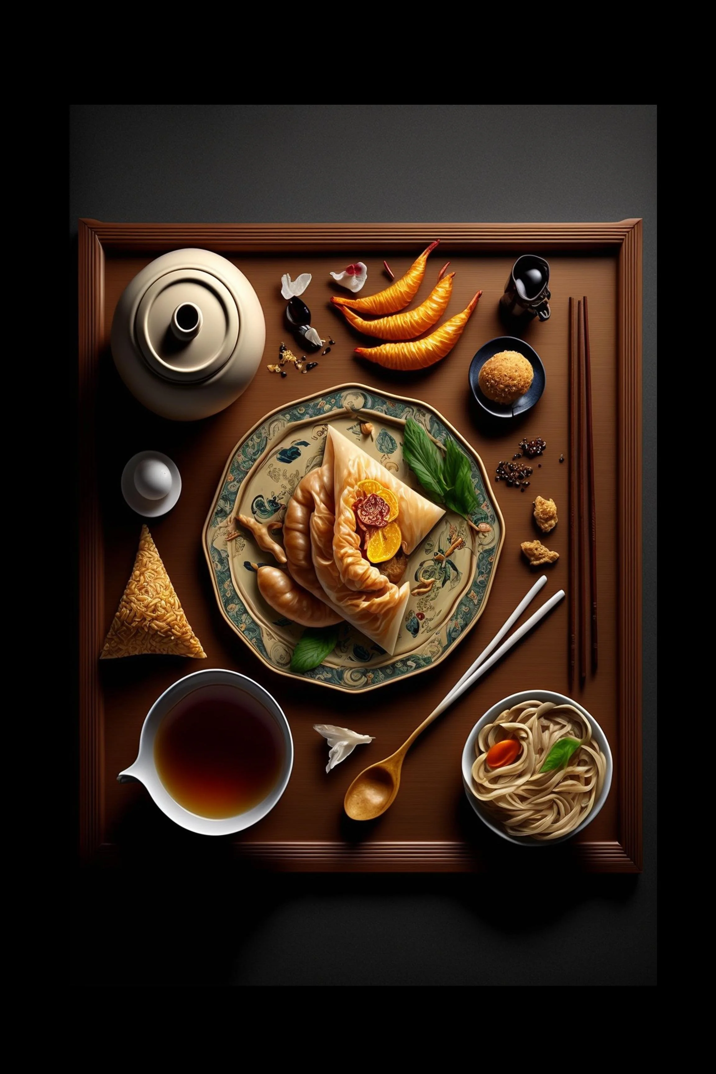 #17 International Dessert & Gourmet — A Celebration of Sweet Flavor and Global Style. 24H × 36W Digital Art  - MWS-INTL-0017