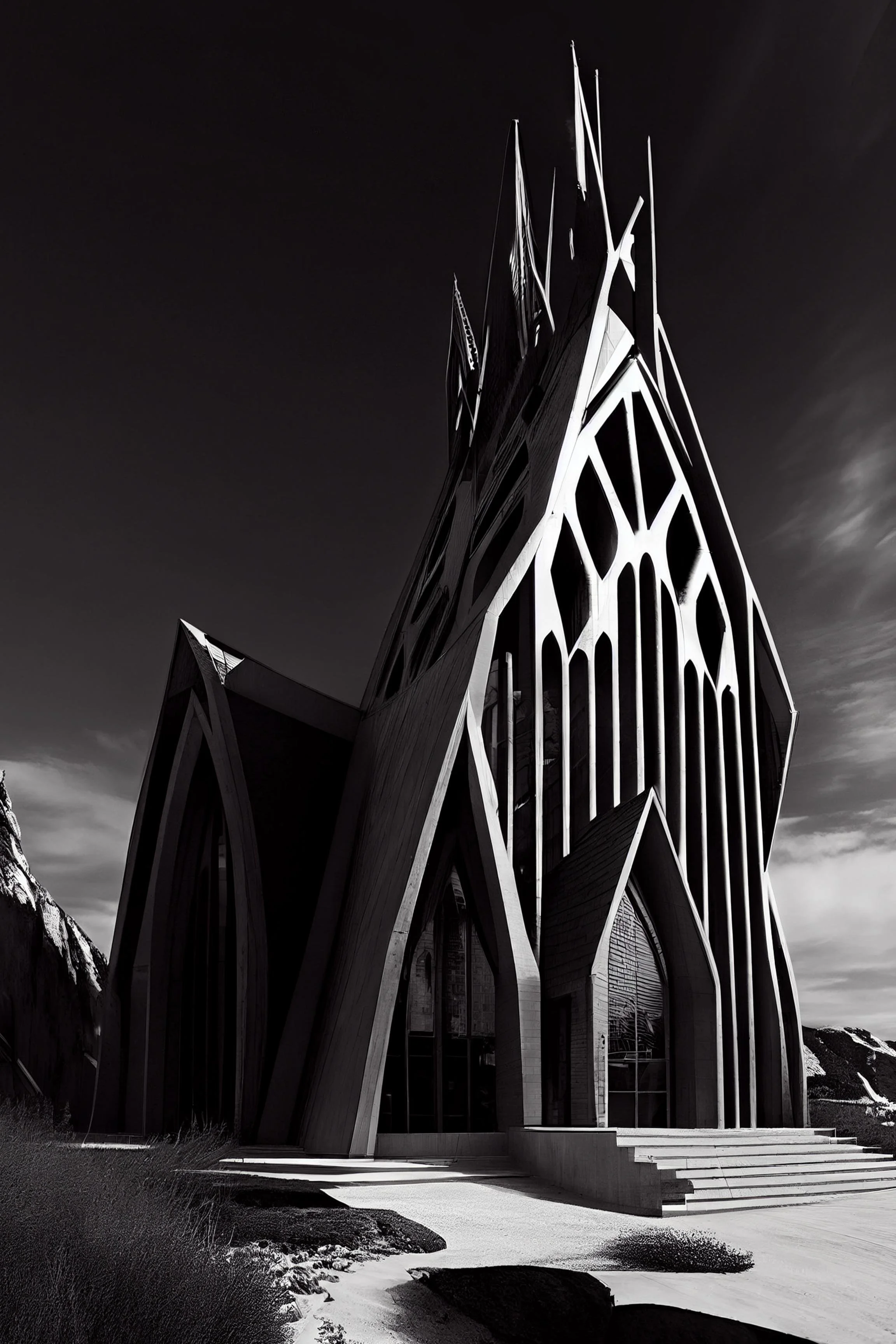 #8 ATLAS ETERNA COLLECTION  — Beyond Borders. Beyond Time. Beyond Imagination. — 24H × 36W Digital Art — ID; MWS-CHURCH–-008