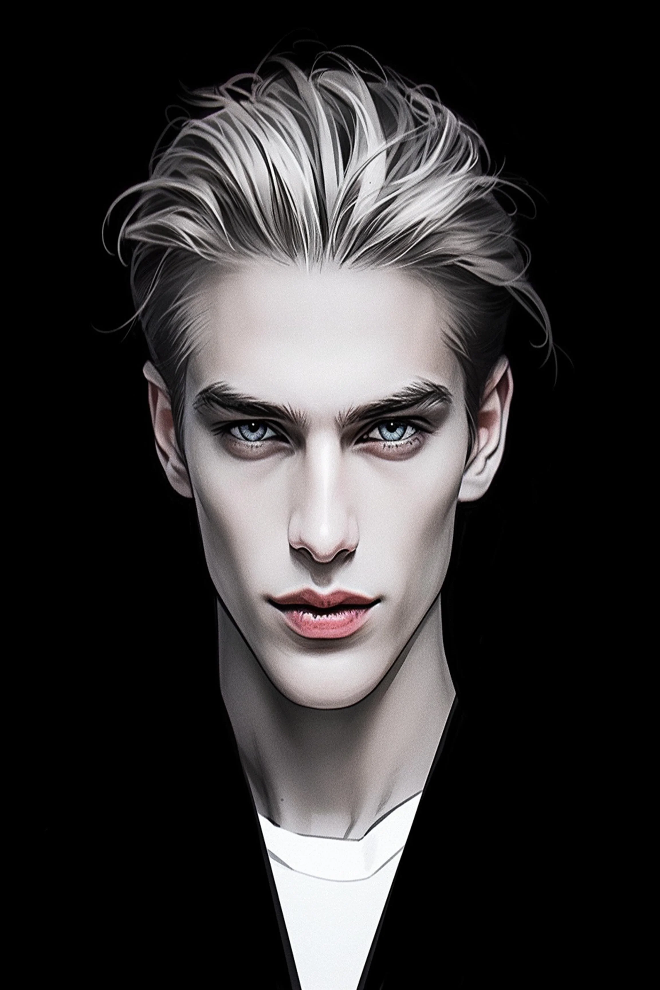 #137 Color Drawing Facial — Beauty, Style, and Expression in Every Detail.— 24H × 36 W Digital Art - MWS-CDF--0137