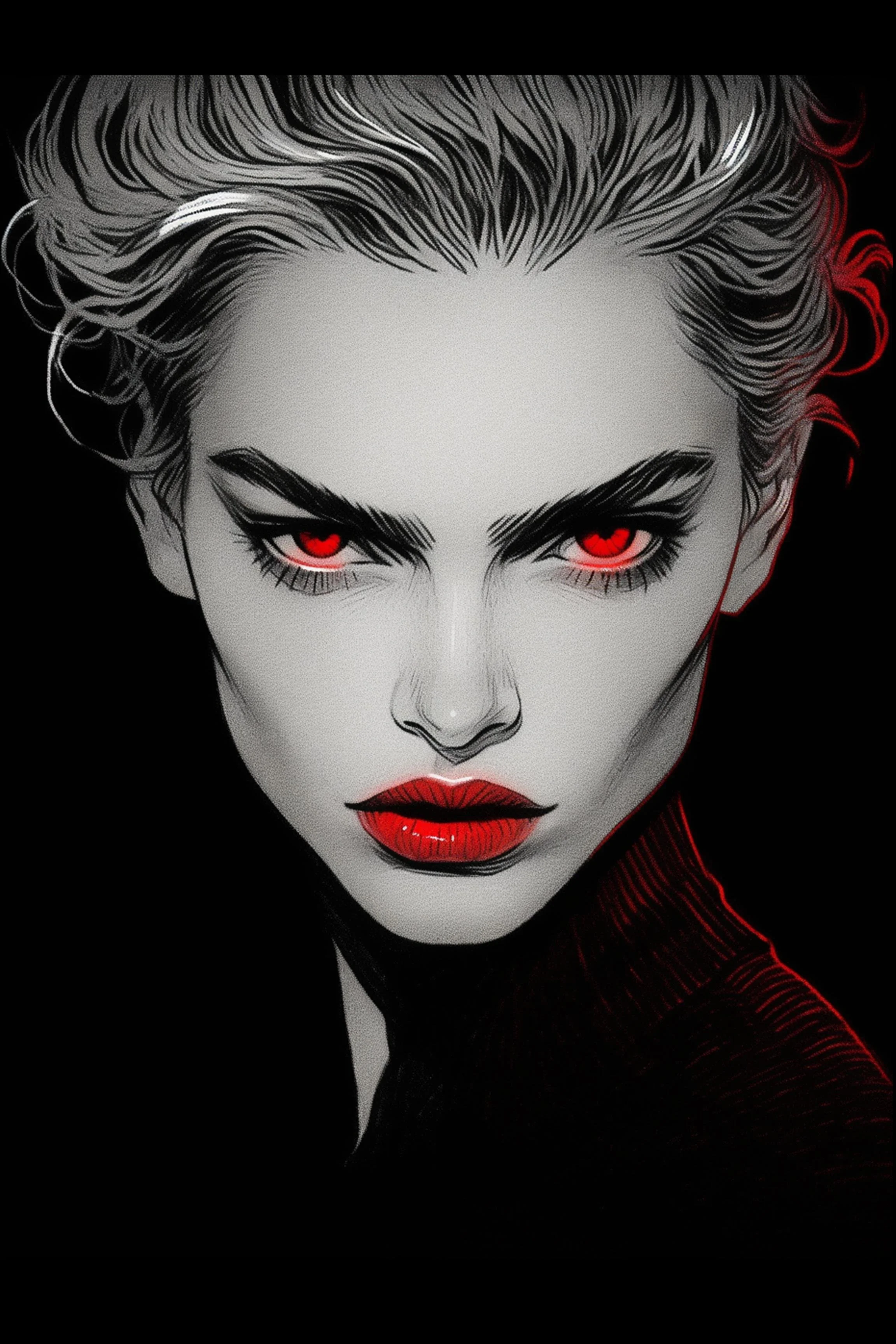 #1 Color Drawing Facial — Beauty, Style, and Expression in Every Detail.— 24H × 36 W Digital Art - MWS-CDF--0001