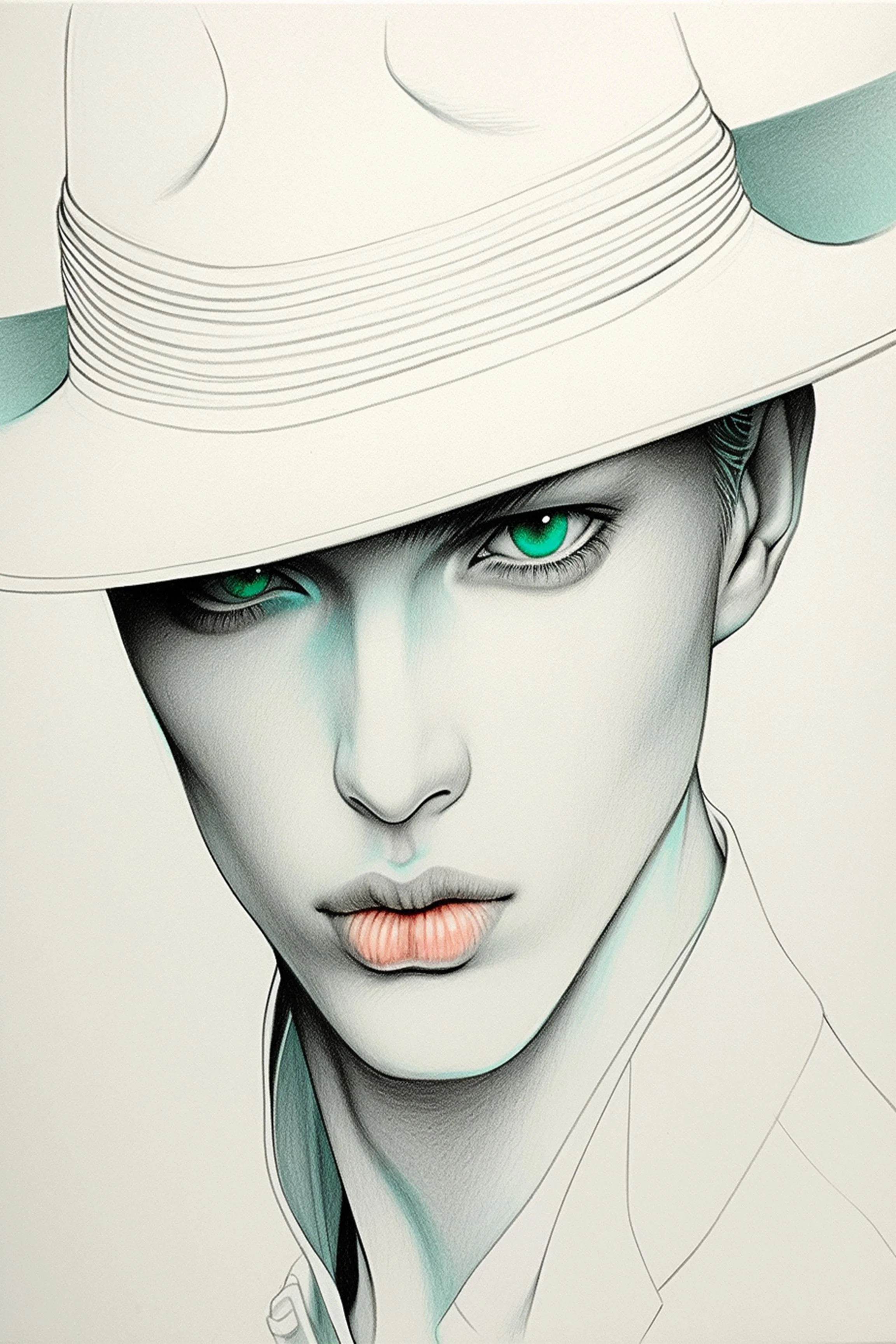 #9 Color Drawing Facial — Beauty, Style, and Expression in Every Detail.— 24H × 36 W Digital Art - MWS-CDF--0009