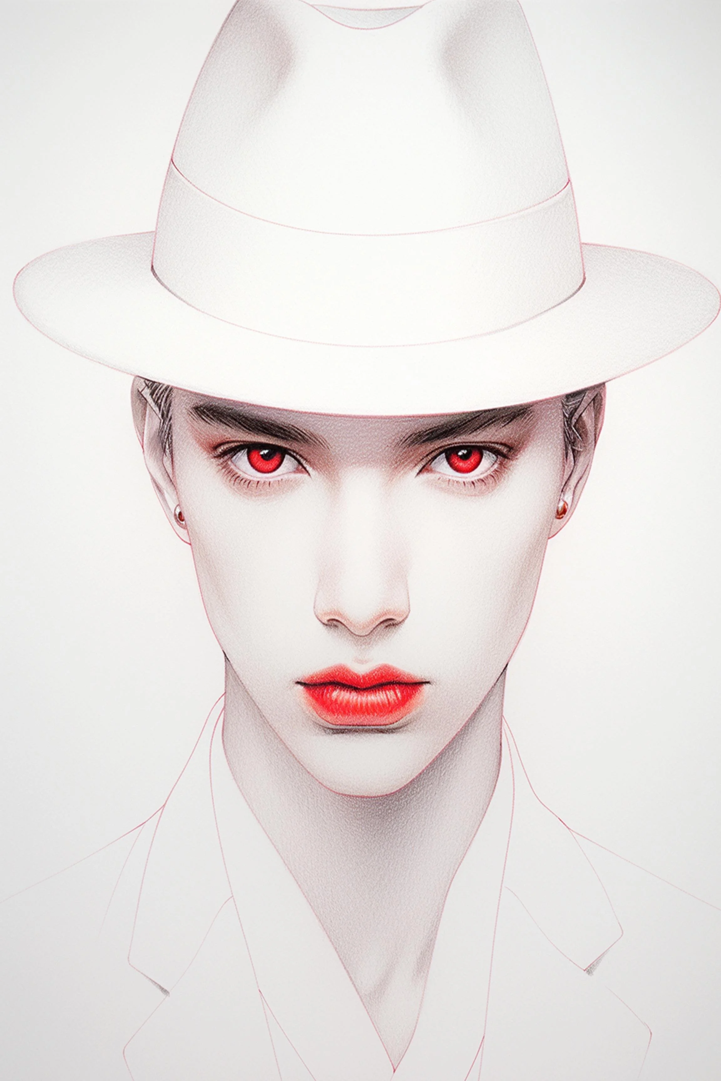 #189 Color Drawing Facial — Beauty, Style, and Expression in Every Detail.— 24H × 36 W Digital Art - MWS-CDF--0189