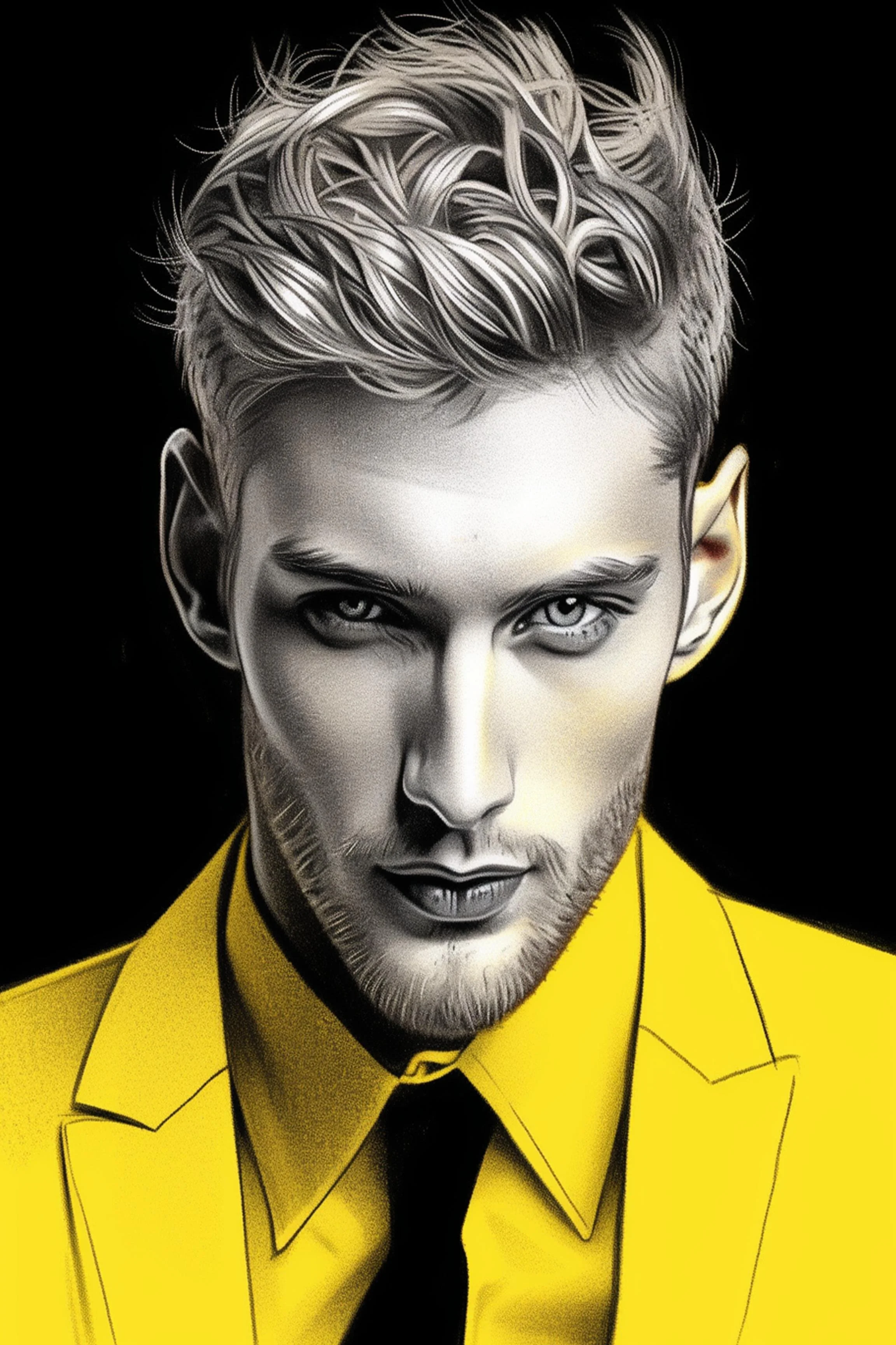 #139 Color Drawing Facial — Beauty, Style, and Expression in Every Detail.— 24H × 36 W Digital Art - MWS-CDF--0139