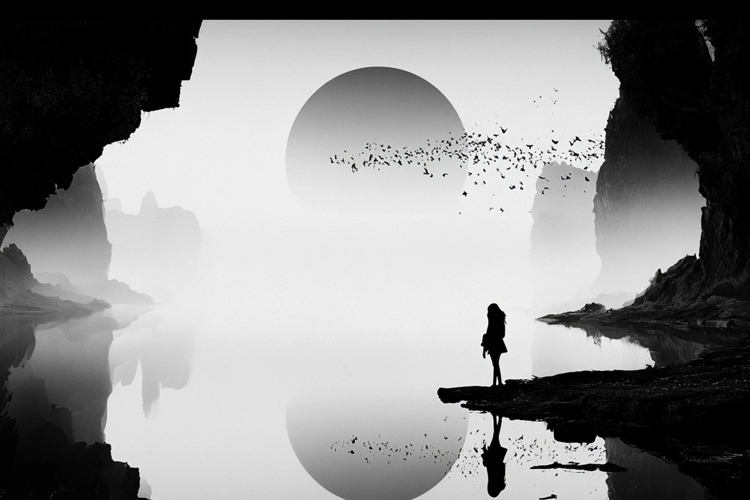 #11 BLACK & WHITE LANDSCAPE — Timeless Beauty in Every View 24W X 36H