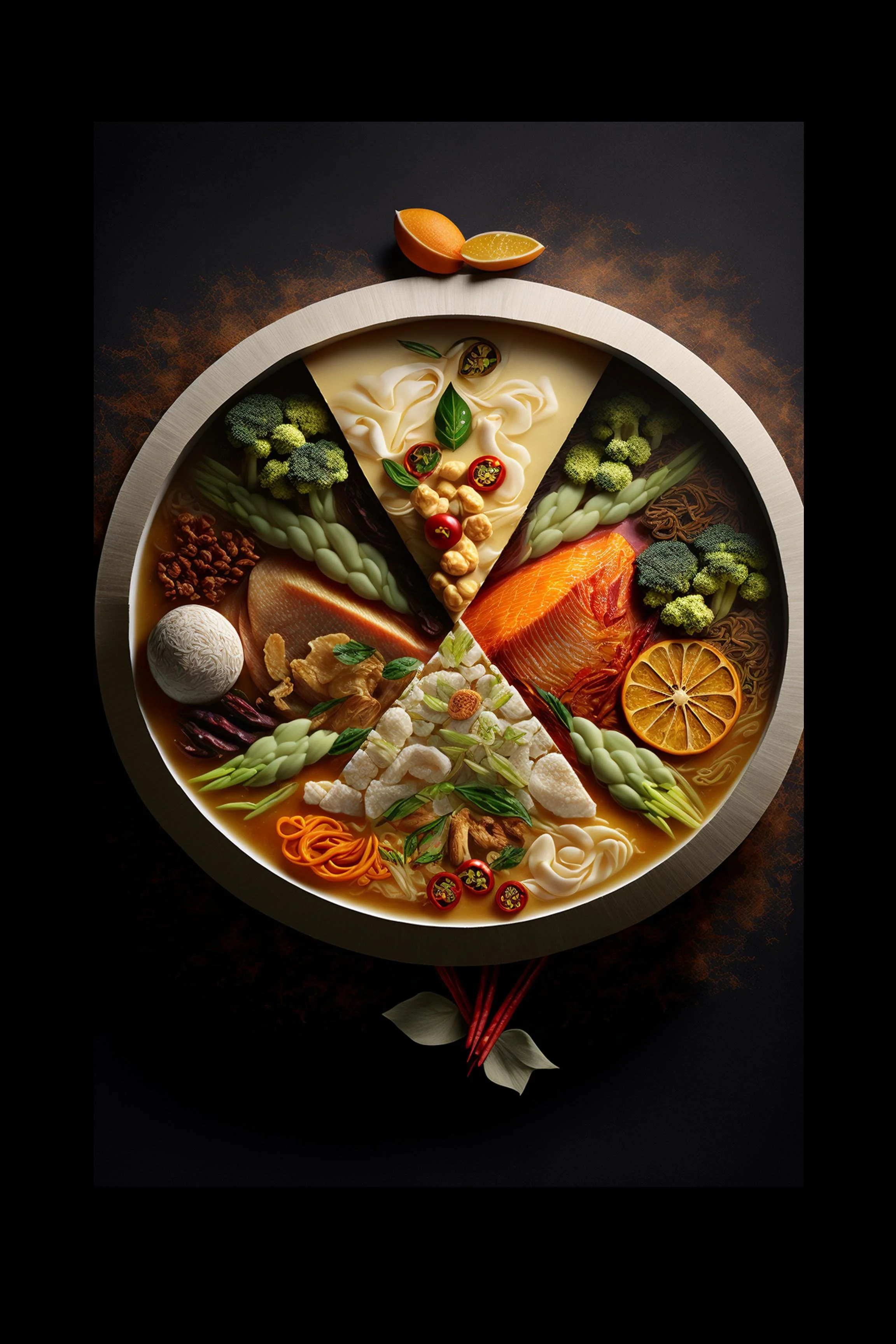 #23 International Dessert & Gourmet — A Celebration of Sweet Flavor and Global Style. 24H × 36W Digital Art  - MWS-INTL-0023