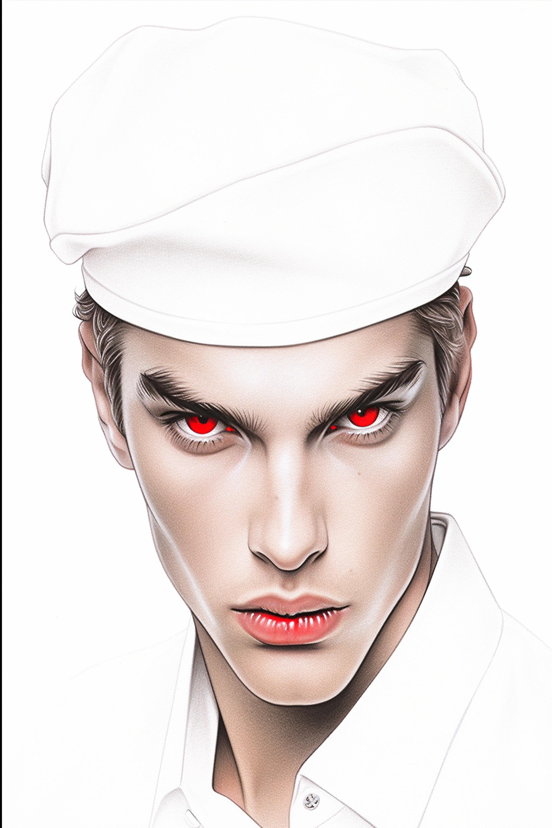#170 Color Drawing Facial — Beauty, Style, and Expression in Every Detail.— 24H × 36 W Digital Art - MWS-CDF--0170