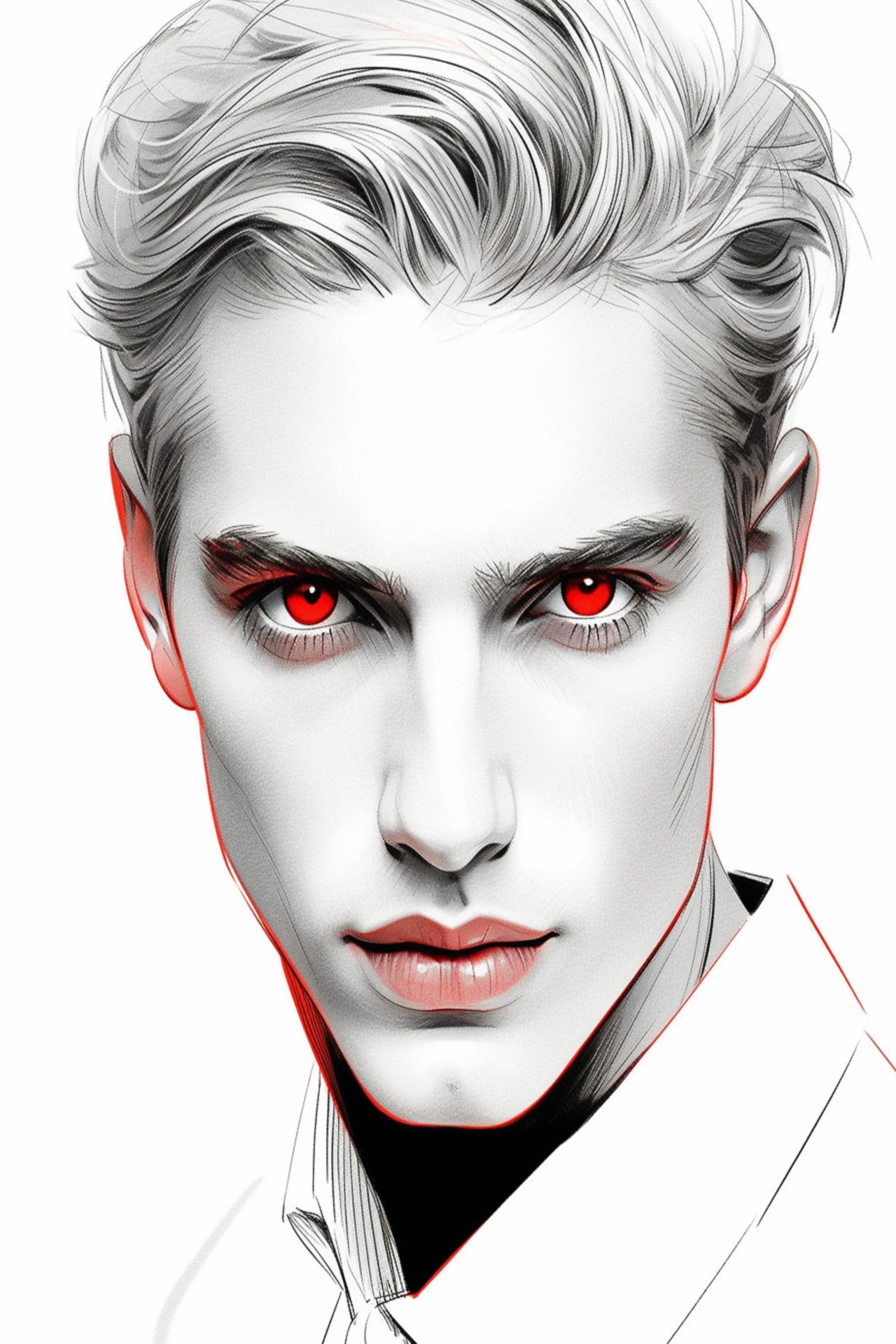 #198 Color Drawing Facial — Beauty, Style, and Expression in Every Detail.— 24H × 36 W Digital Art - MWS-CDF--0198