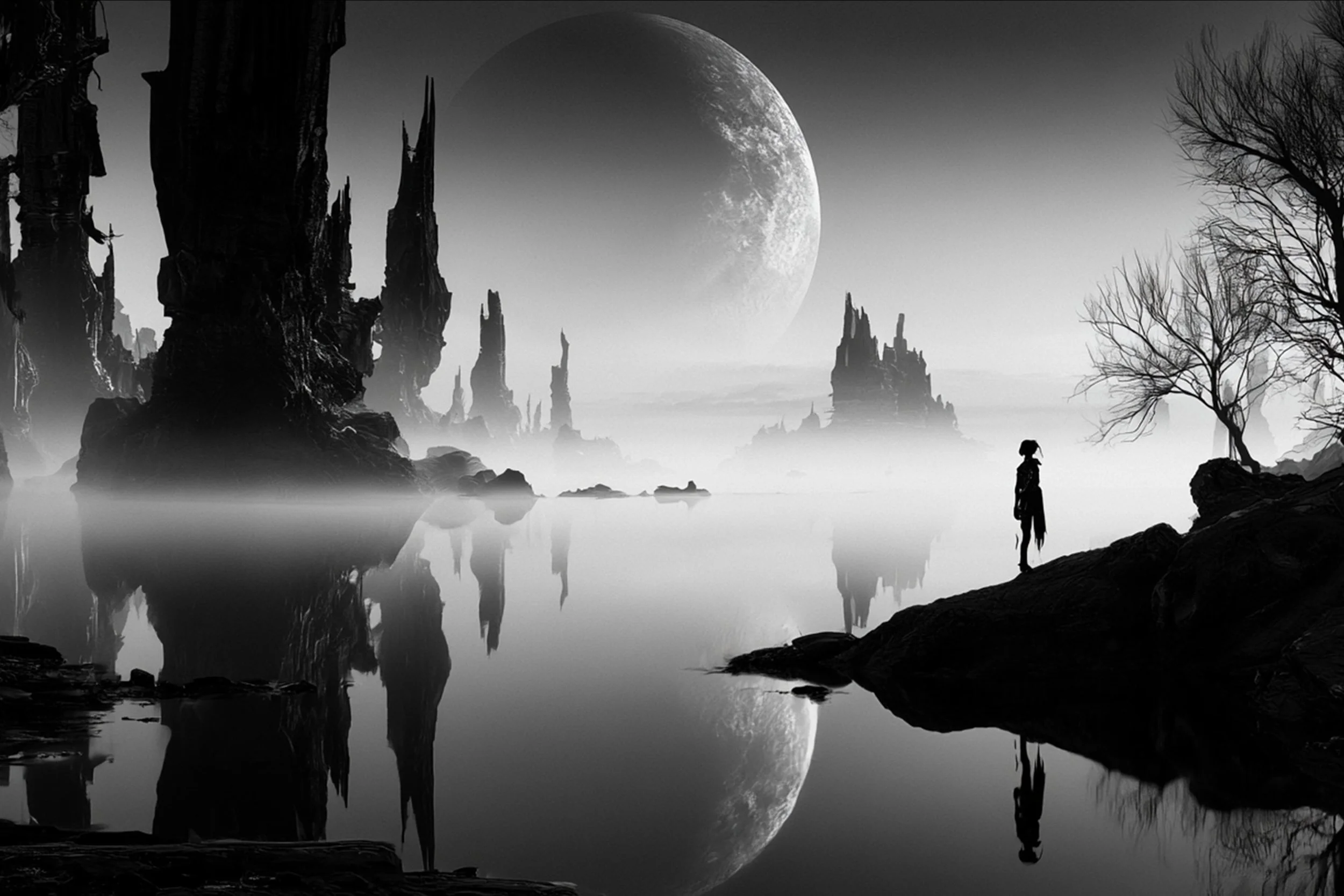 #14 BLACK & WHITE LANDSCAPE — Timeless Beauty in Every View 24W X 36H