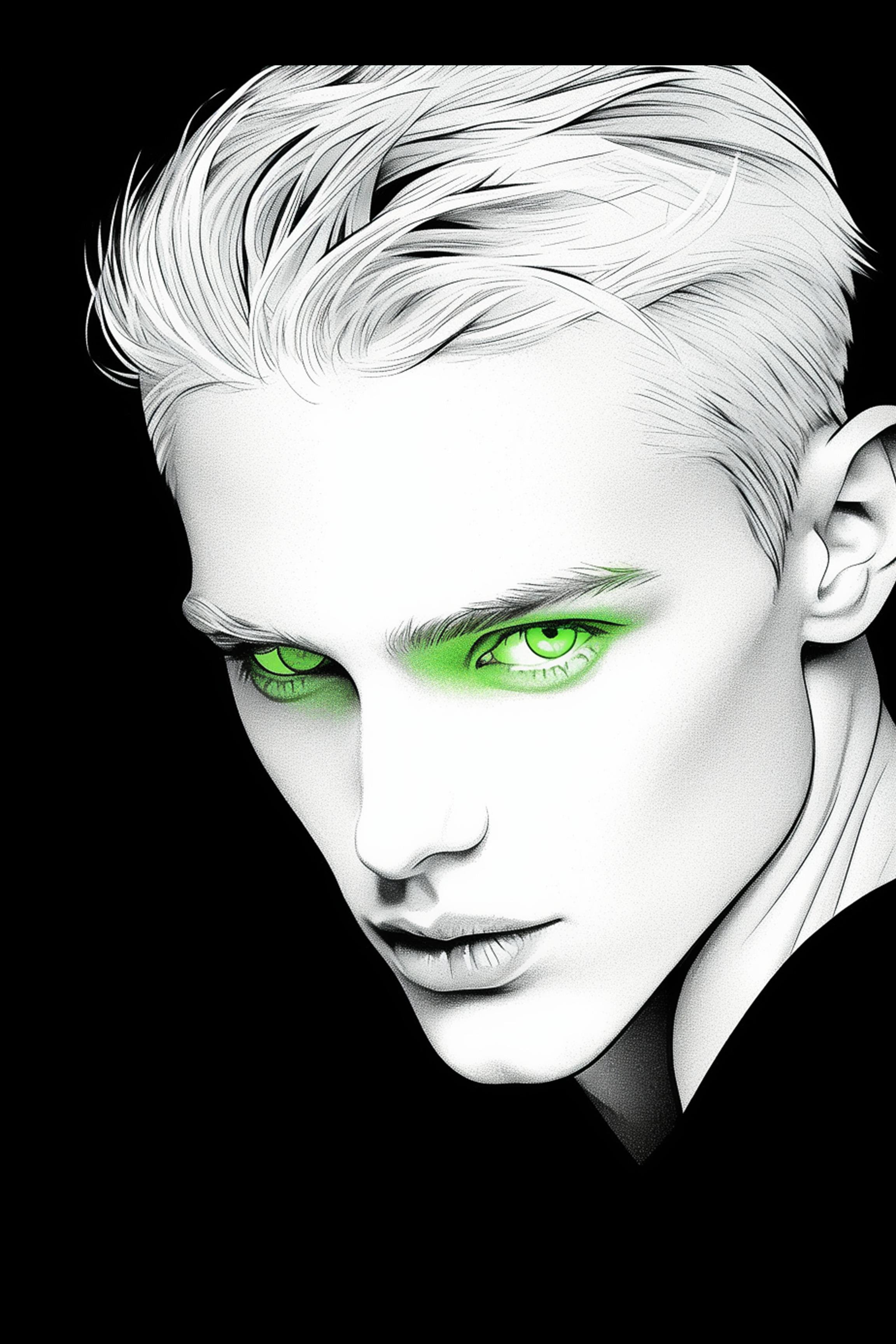 #12 Color Drawing Facial — Beauty, Style, and Expression in Every Detail.— 24H × 36 W Digital Art - MWS-CDF--0012