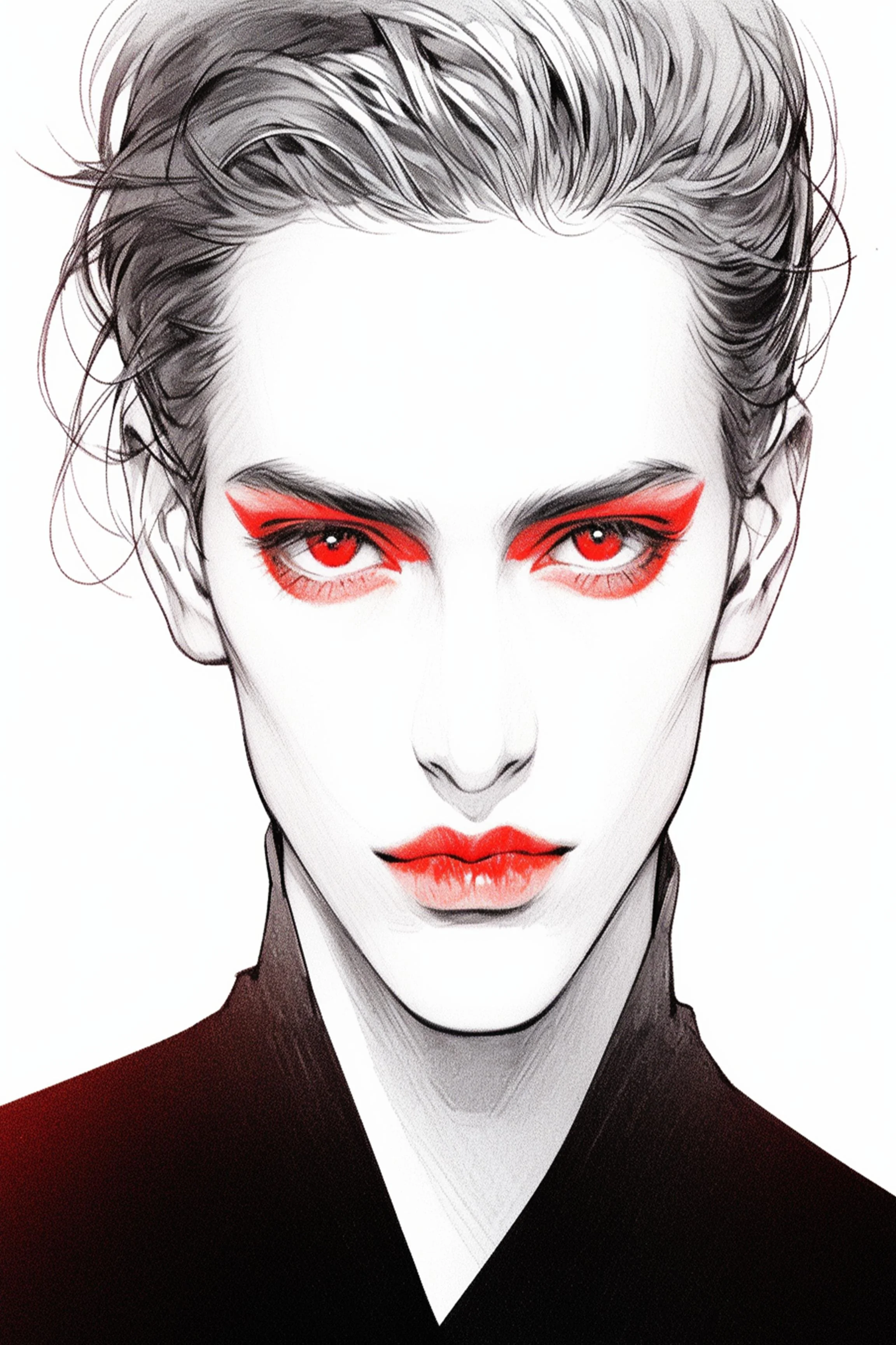 #176 Color Drawing Facial — Beauty, Style, and Expression in Every Detail.— 24H × 36 W Digital Art - MWS-CDF--0176