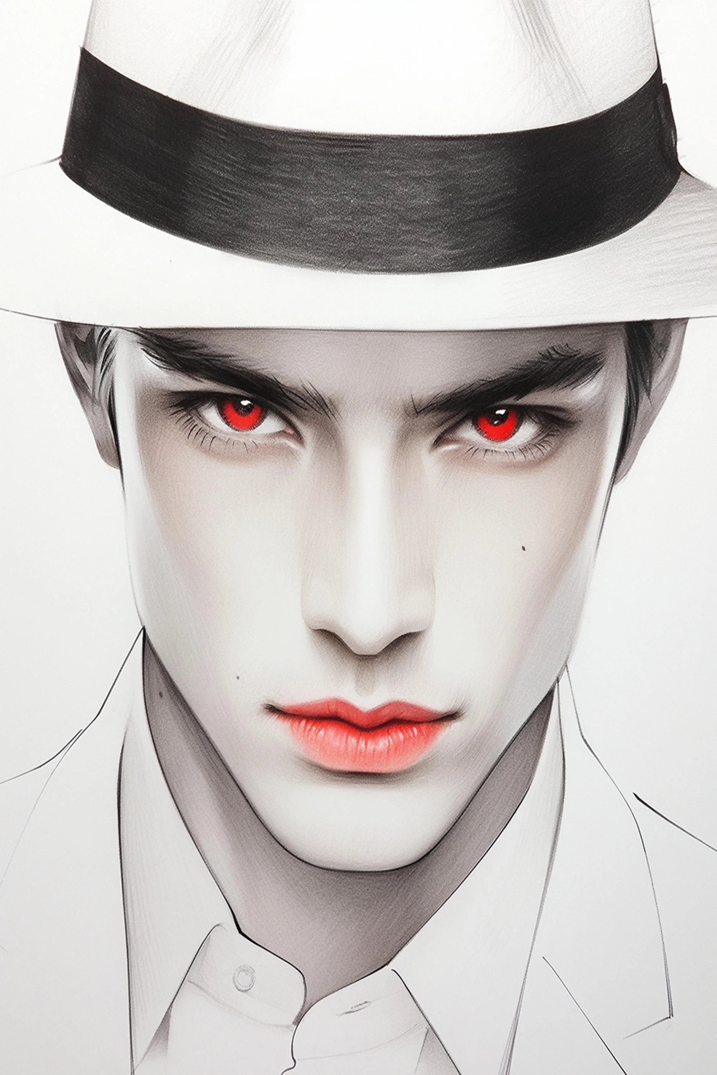#184 Color Drawing Facial — Beauty, Style, and Expression in Every Detail.— 24H × 36 W Digital Art - MWS-CDF--0184