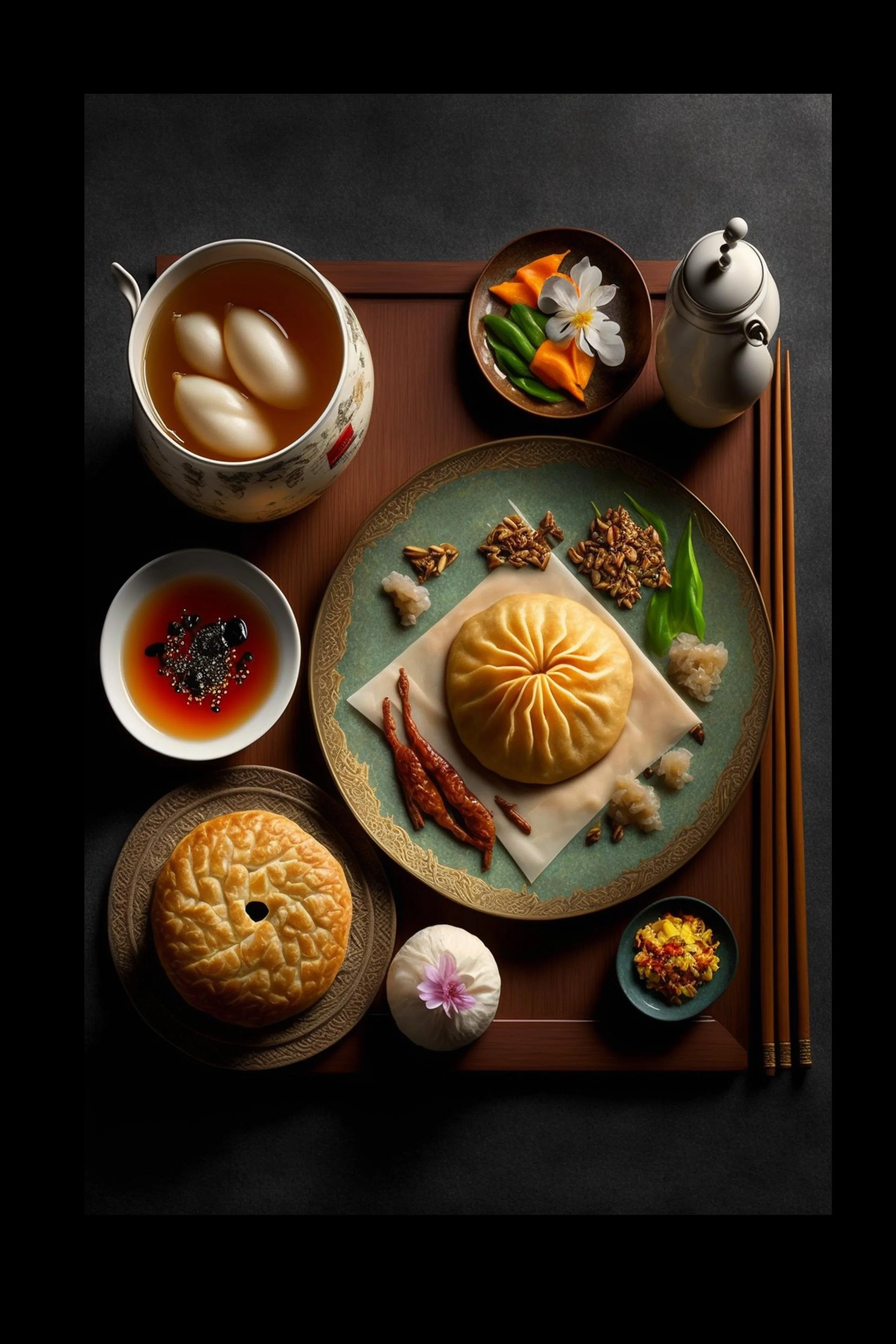#22 International Dessert & Gourmet — A Celebration of Sweet Flavor and Global Style. 24H × 36W Digital Art  - MWS-INTL-0022