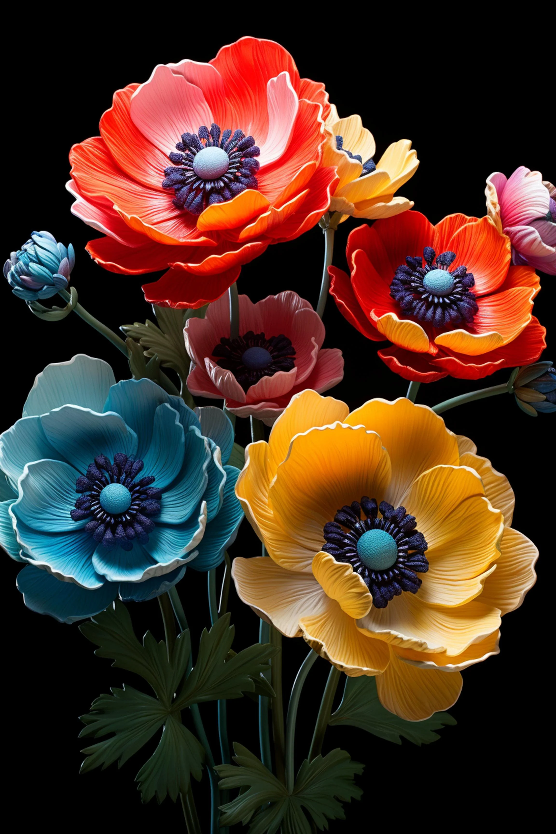 #21 FLOWER ART –  Let Nature Bloom Through Art. — 24H × 36W Digital Art Artwork ID: MWS-FLW-021