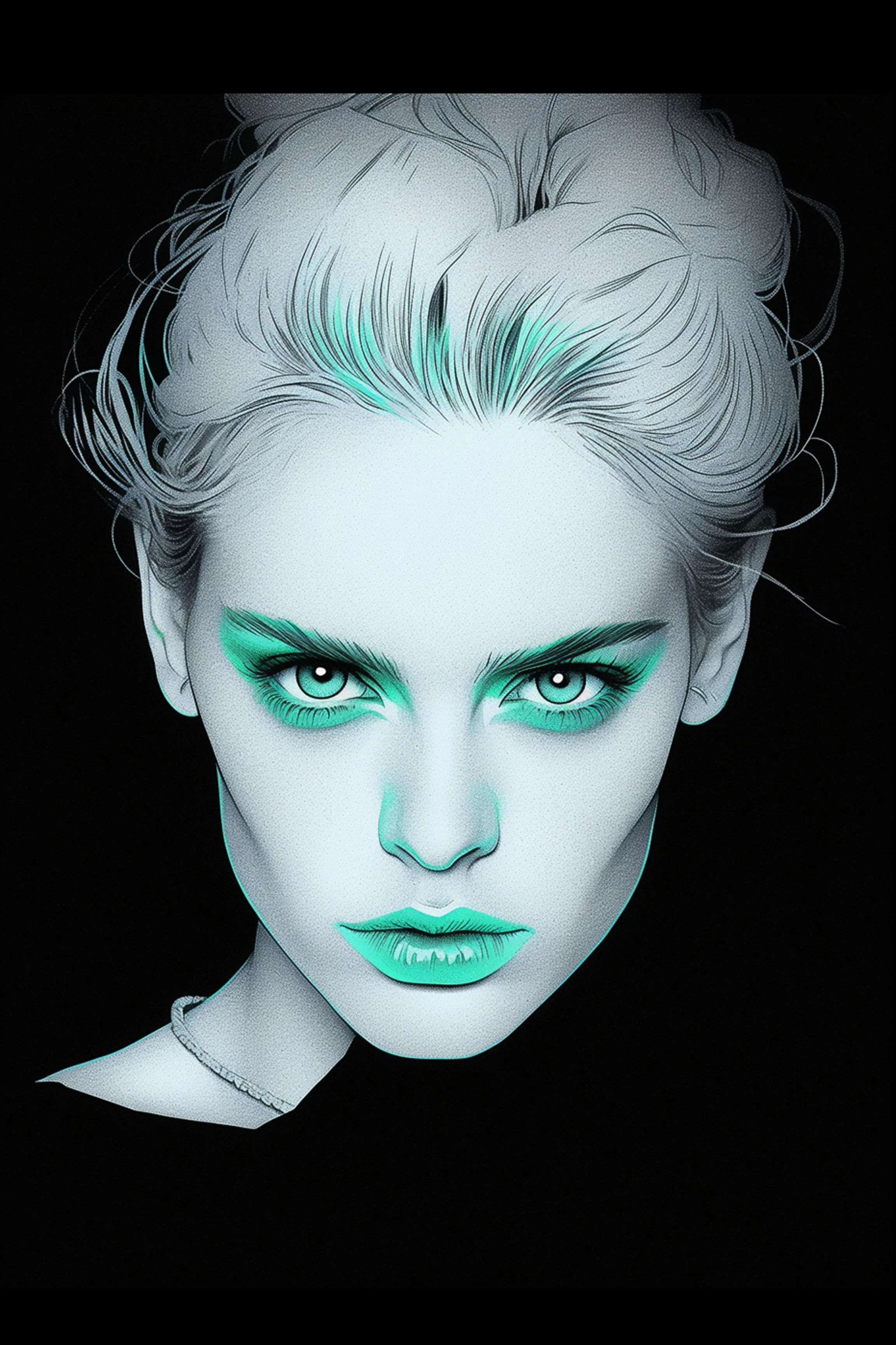 #11 Color Drawing Facial — Beauty, Style, and Expression in Every Detail.— 24H × 36 W Digital Art - MWS-CDF--0011