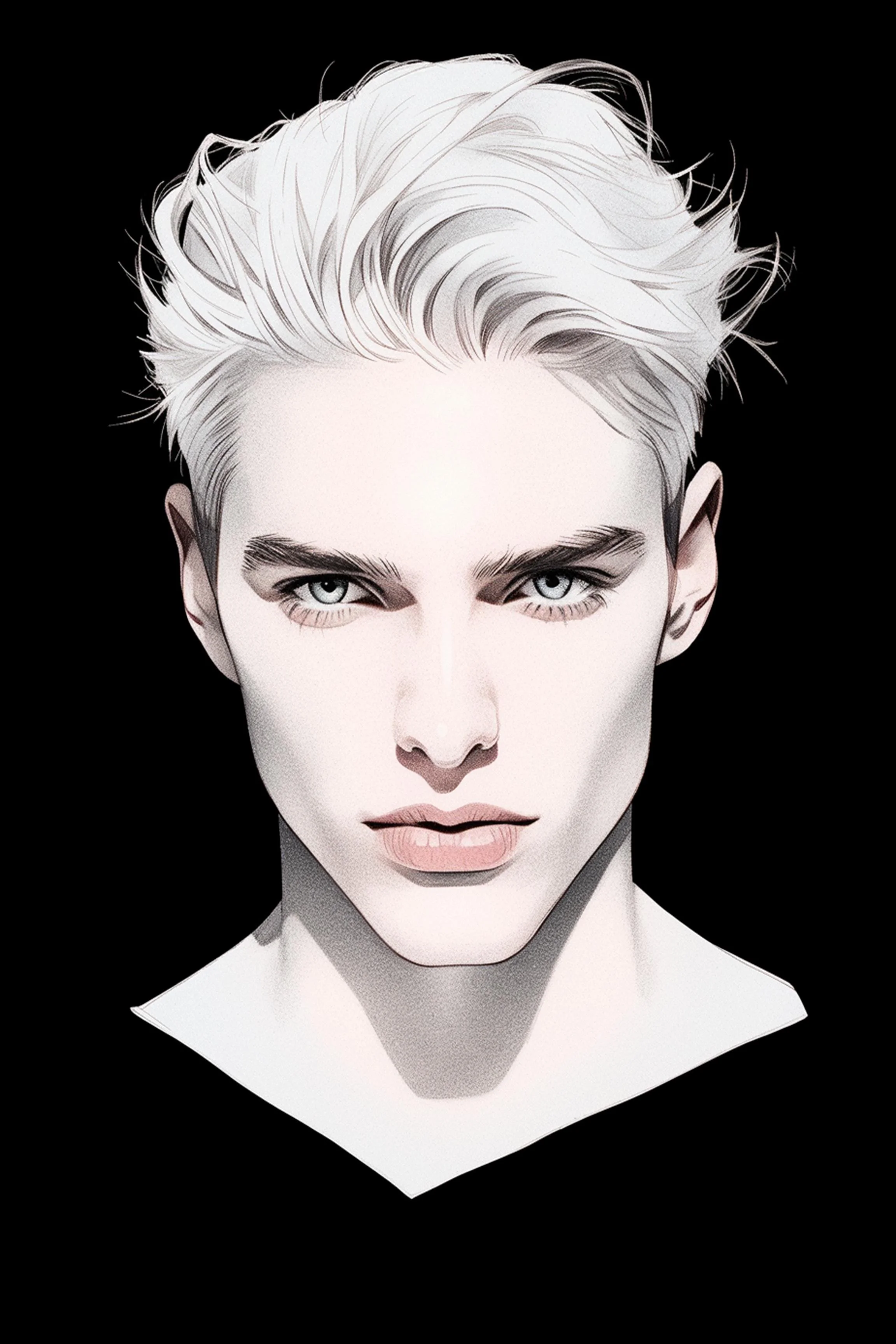 #131 Color Drawing Facial — Beauty, Style, and Expression in Every Detail.— 24H × 36 W Digital Art - MWS-CDF--0131