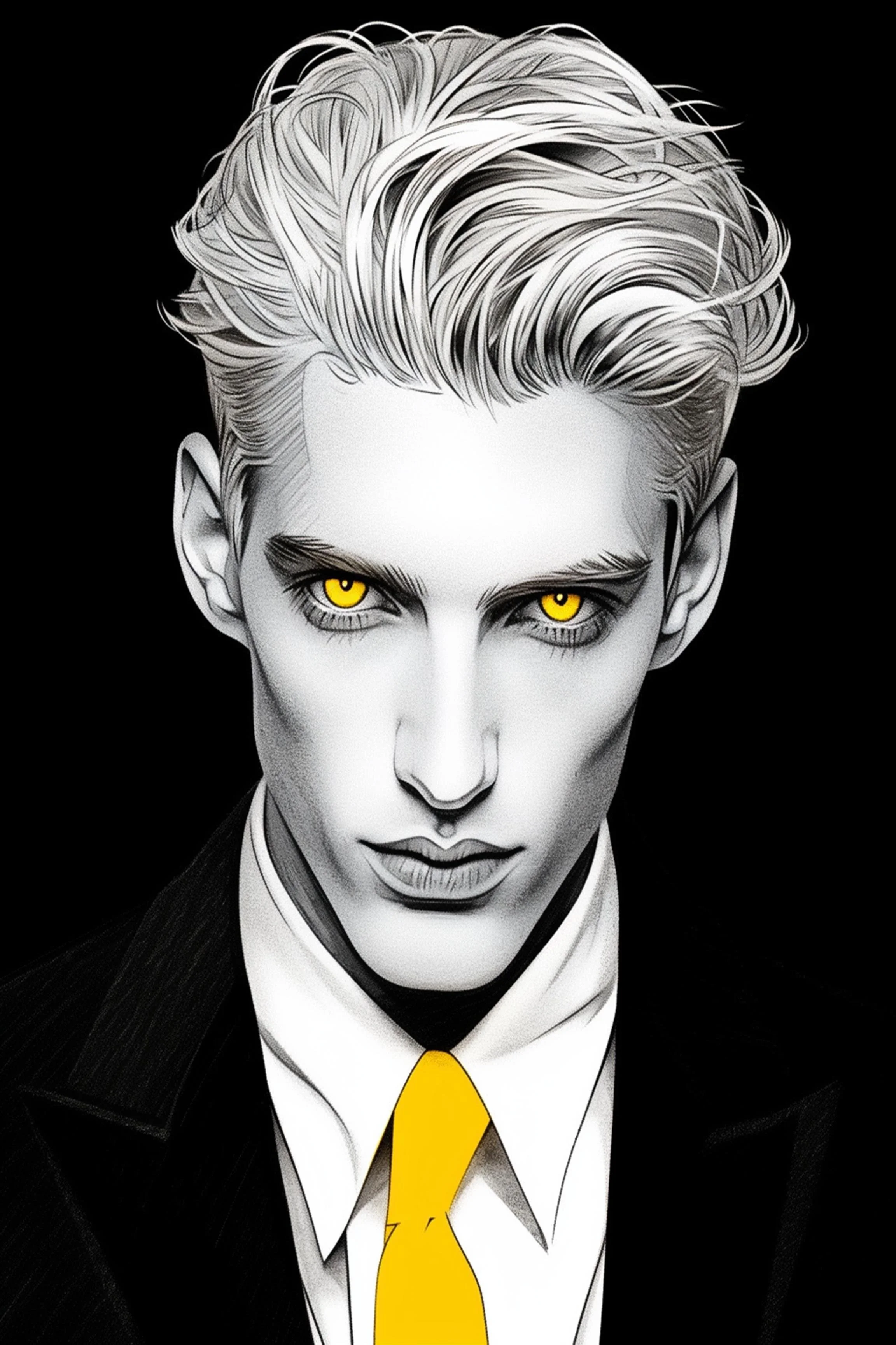 #124 Color Drawing Facial — Beauty, Style, and Expression in Every Detail.— 24H × 36 W Digital Art - MWS-CDF--0124