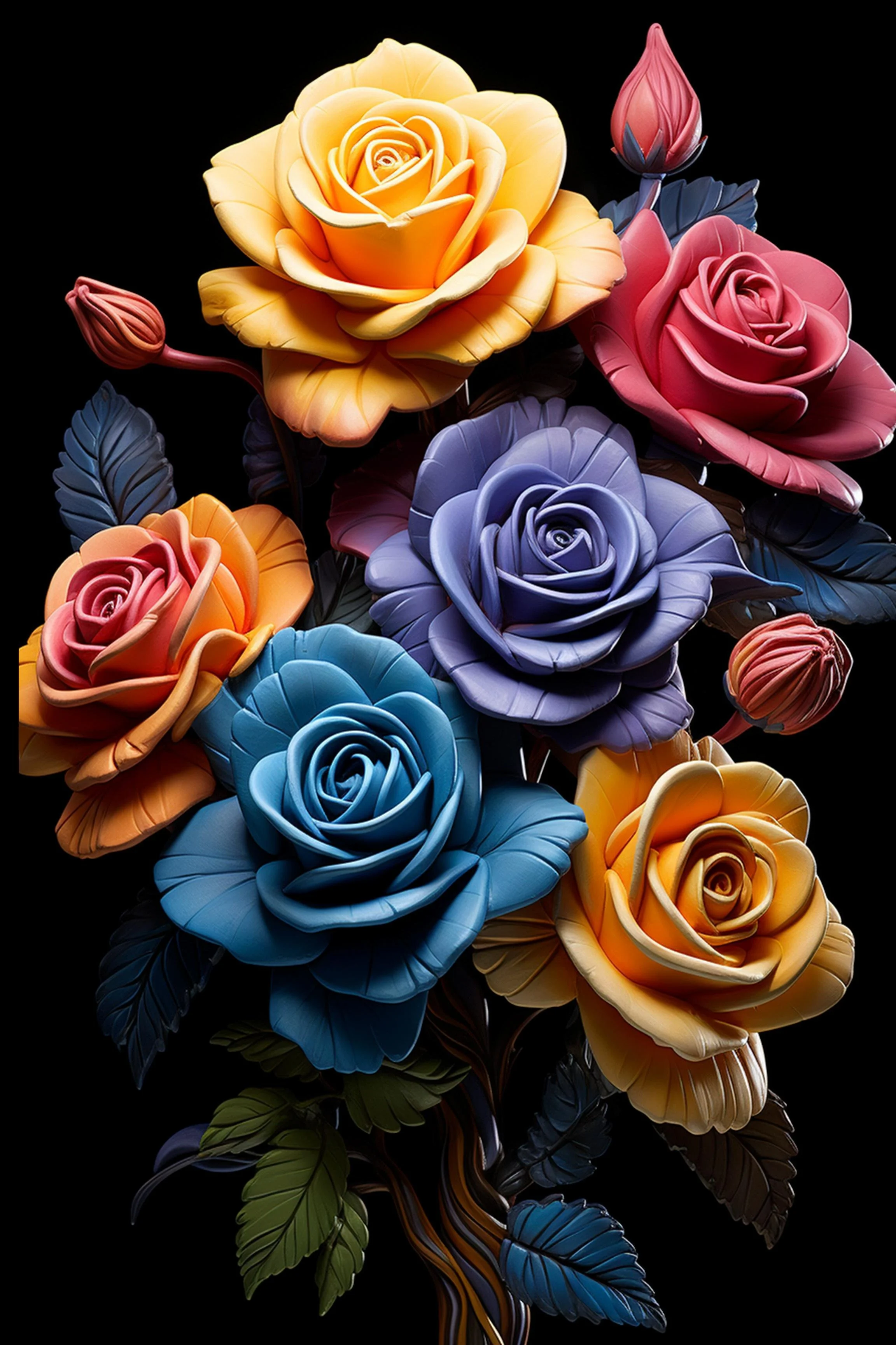 #13 FLOWER ART –  Let Nature Bloom Through Art. — 24H × 36W Digital Art Artwork ID: MWS-FLW-013