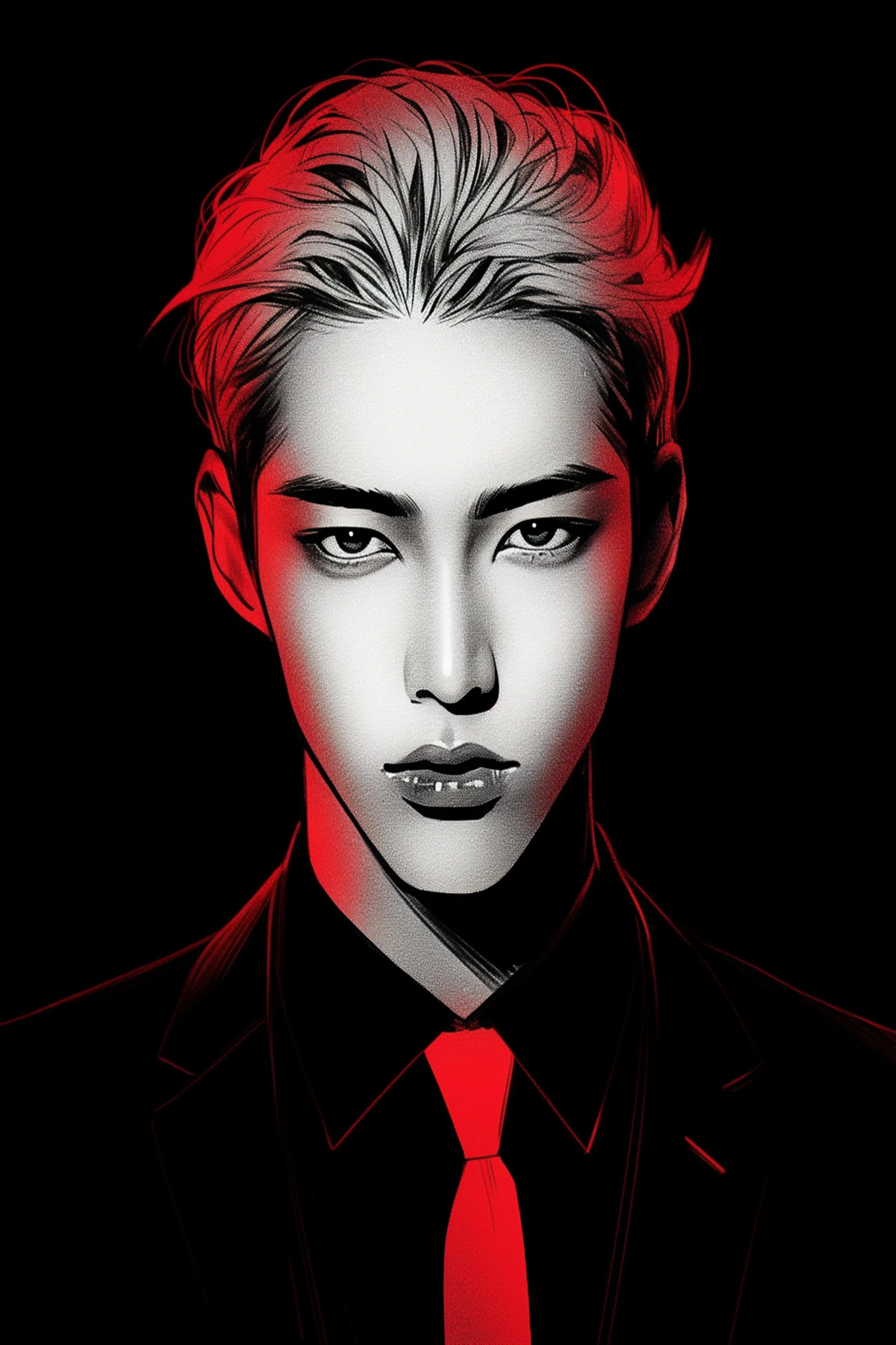 #130 Color Drawing Facial — Beauty, Style, and Expression in Every Detail.— 24H × 36 W Digital Art - MWS-CDF--0130