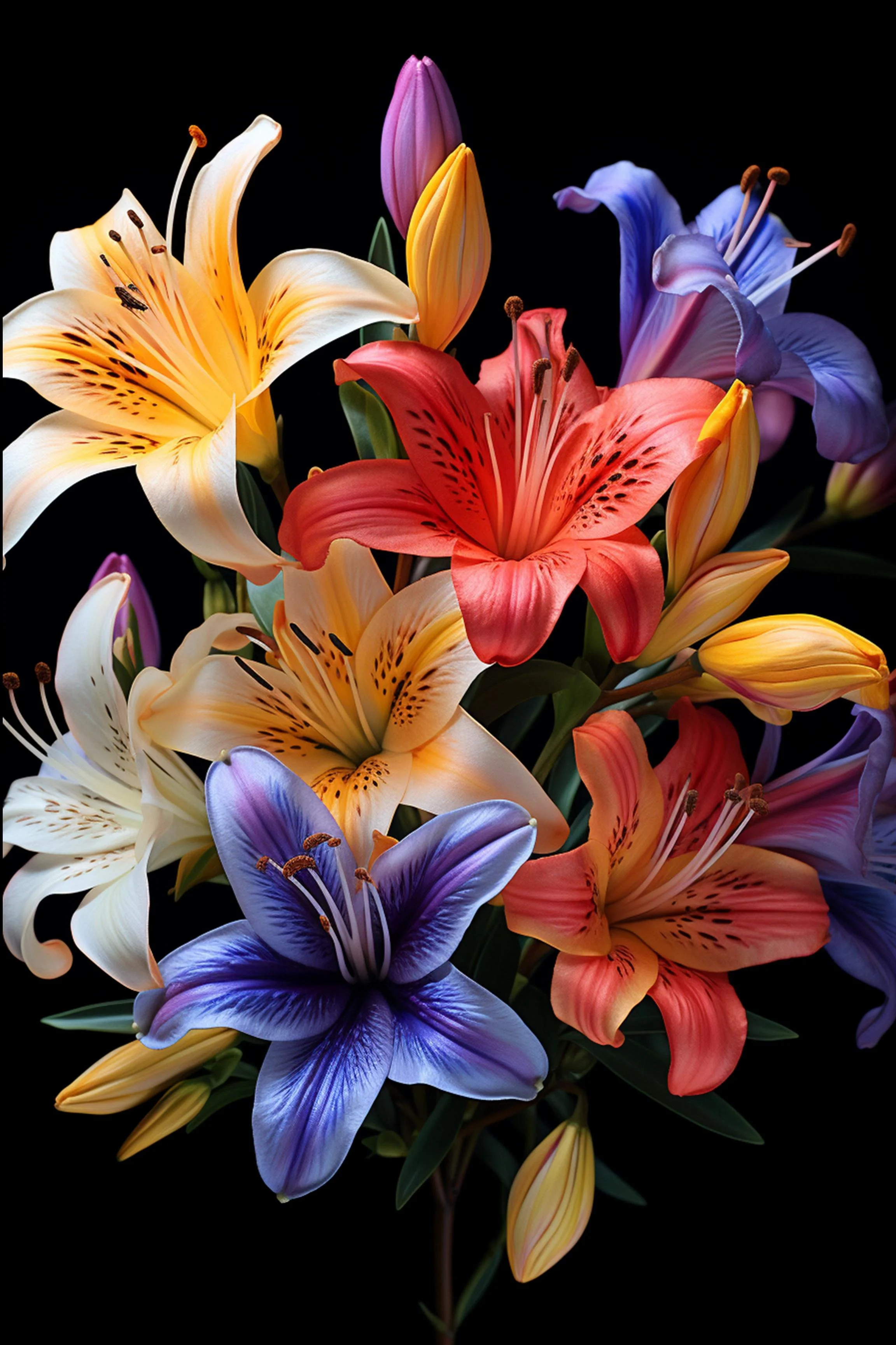 #4 FLOWER ART –  Let Nature Bloom Through Art. — 24H × 36W Digital Art Artwork ID: MWS-FLW-004