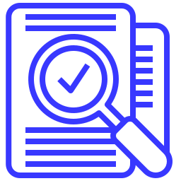 document avec une loupe et un signe OK