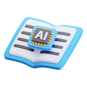 livre ouvert avec un processeur "AI" au centre