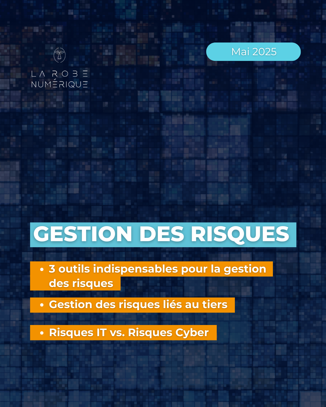 fond bleu style numérique - titre "Gestion des risques"