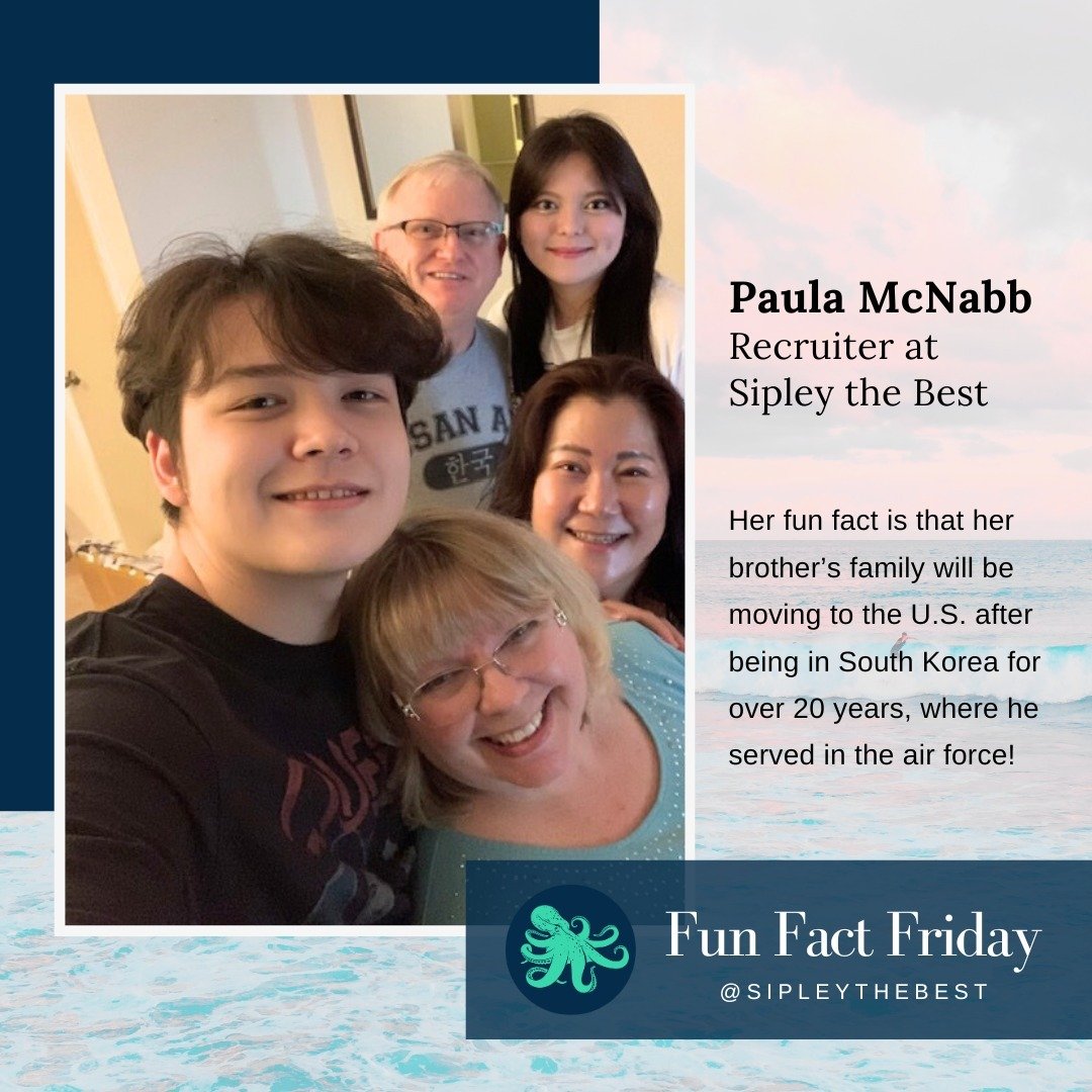 This is a sweet photo of our recruiter, Paula, with her brother and his family! Follow along with us for fun fact Fridays. 

#hr #recruiting #jobseekers #SmallBusiness #SupportSmallBusiness #ShopSmall #SmallBiz #WomanOwnedBusiness #WomenEntrepreneurs