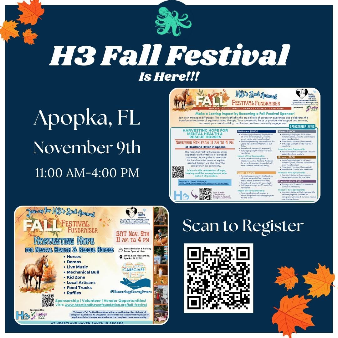 Heartland Haven Foundation (H3), a nonprofit in Apopka, FL, provides life-changing equine-assisted therapy programs for individuals facing mental health challenges. Their flagship program, Healing Hearts with Horses, empowers participants to overcome