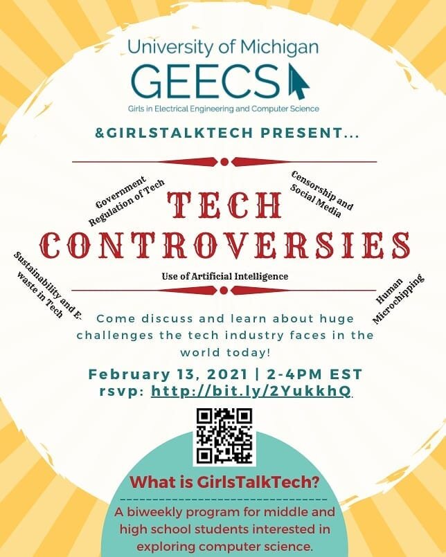 Hey guys, please join us for our 5th session on 2/13/2021. We will be discussing Tech Controversies! Please RSVP at http://bit.ly/2YukkhQ.