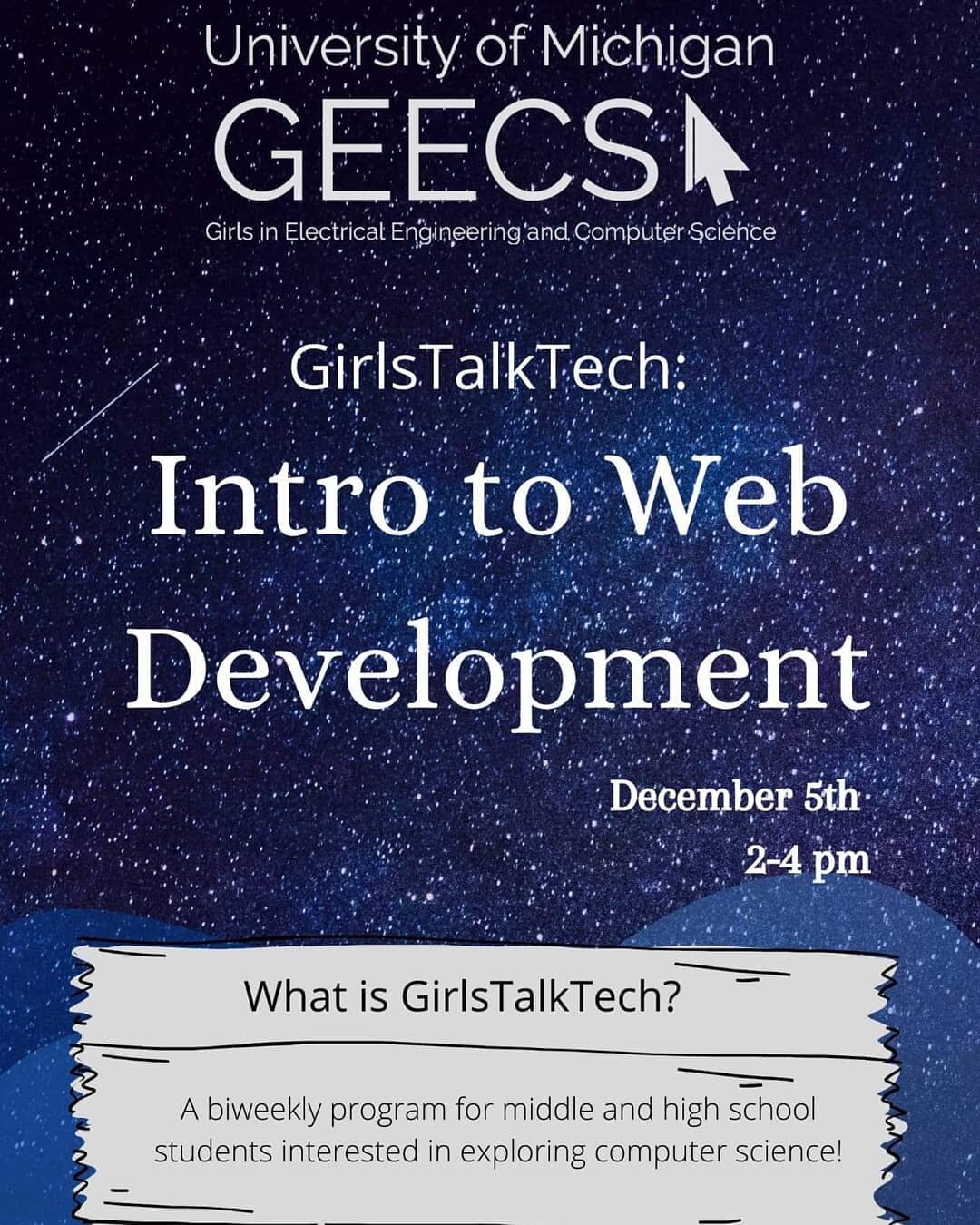 We're excited to see you all on December 5th to learn about web development!