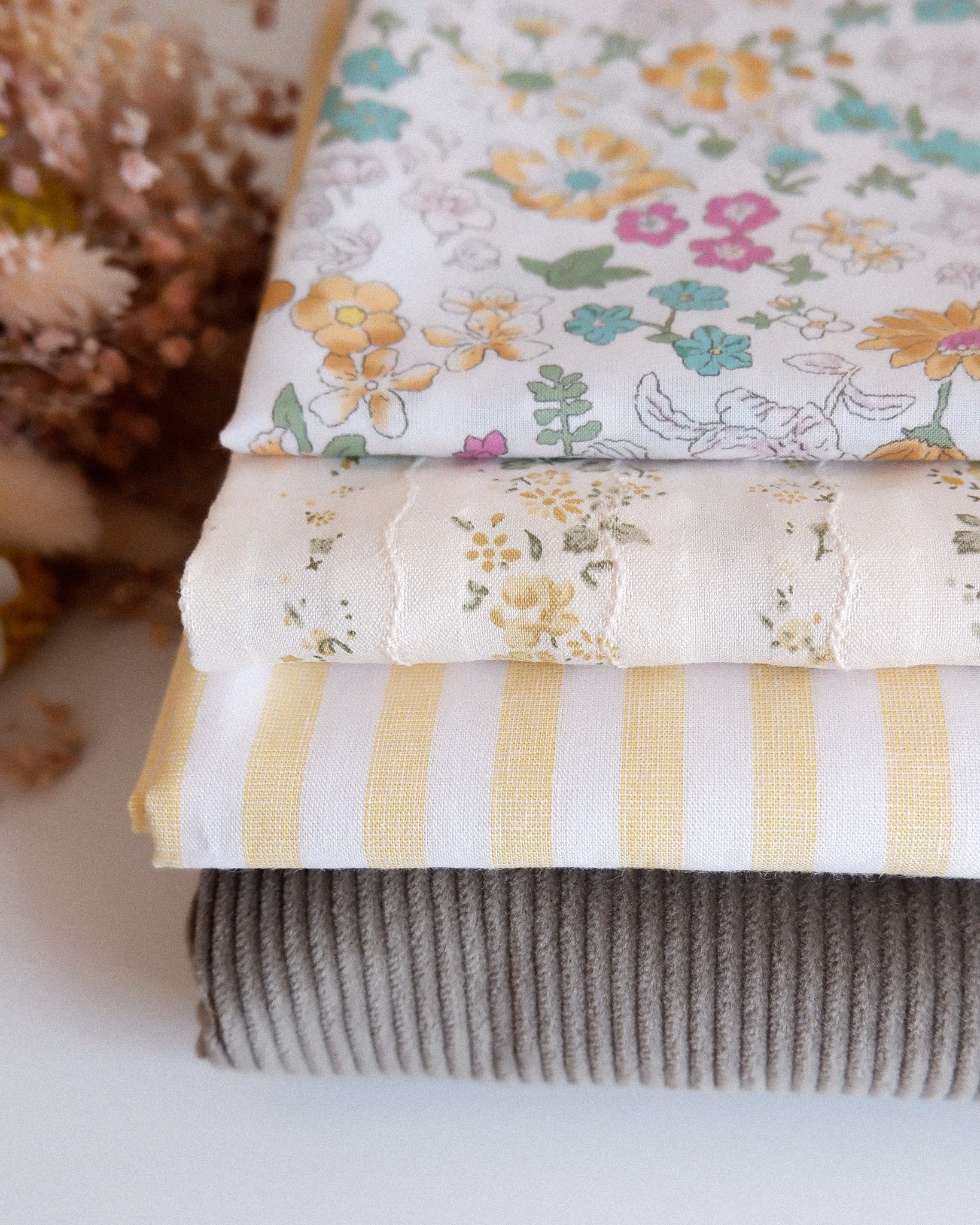 Tissu coton lin rayé jaune www.jolieboho.com (5).jpg
