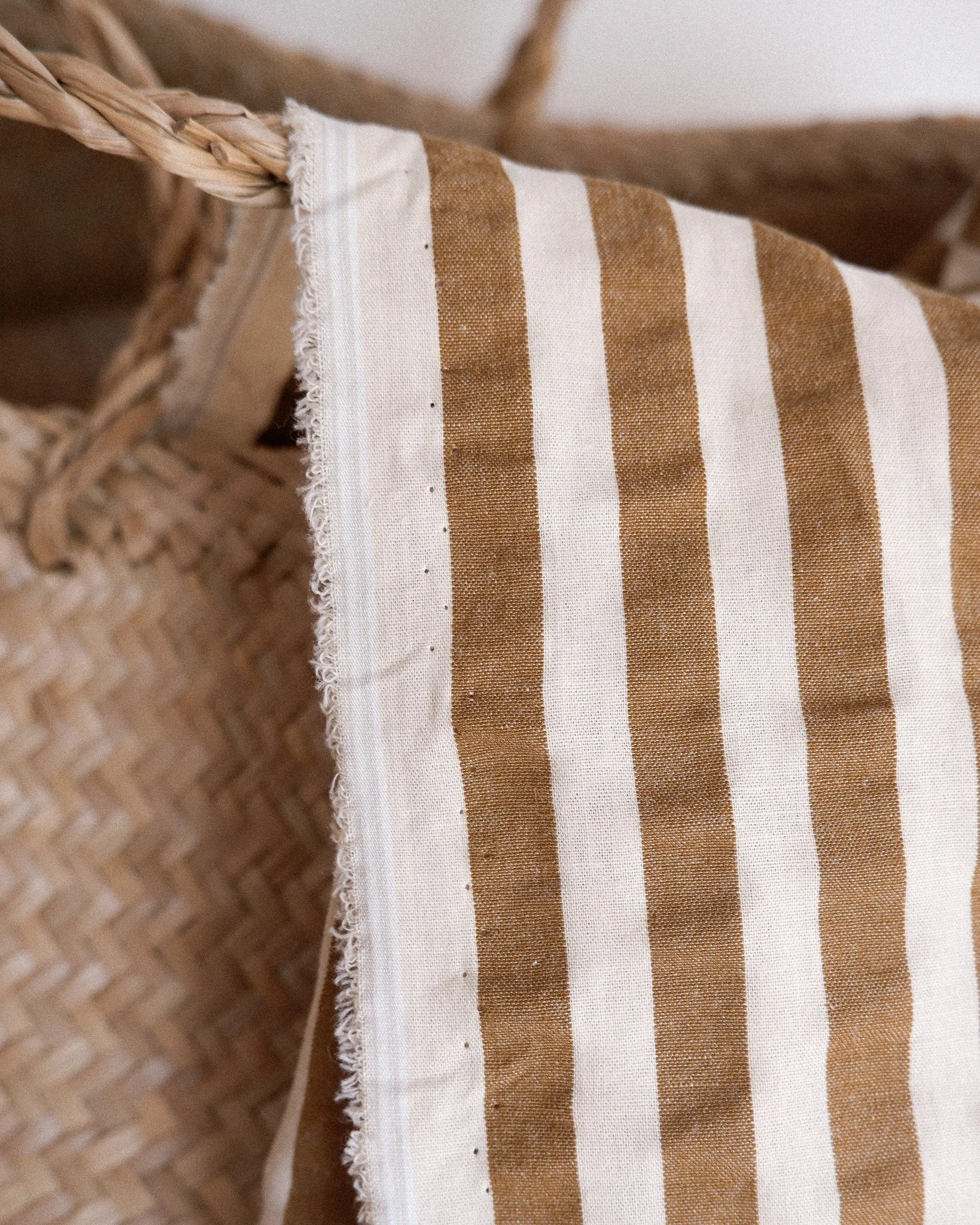 Seersucker Tissu au mètre havane et pêche okeo tex Jolie Boho (5).jpg
