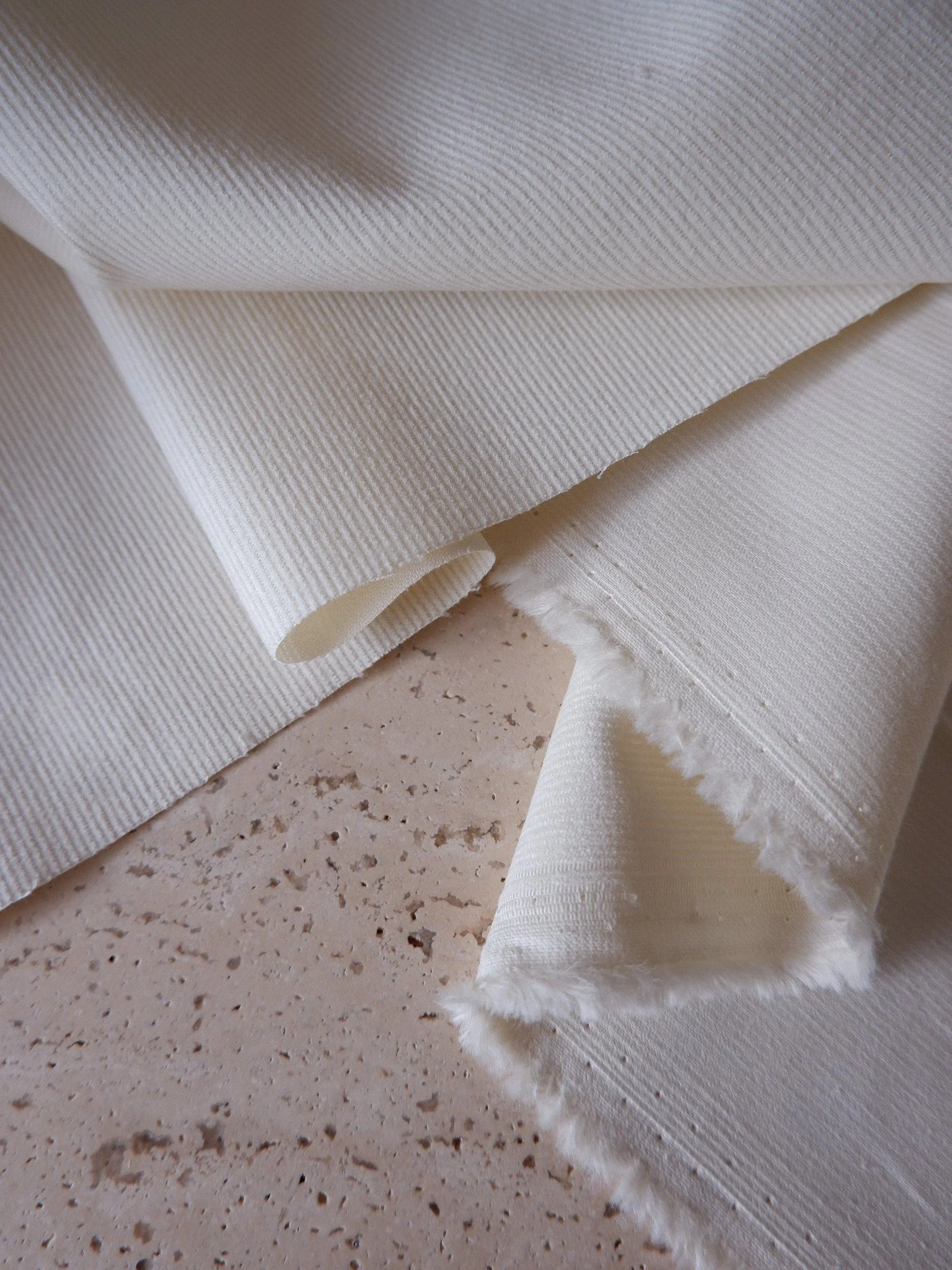 Velours milleraie en coton bio ♡ écru