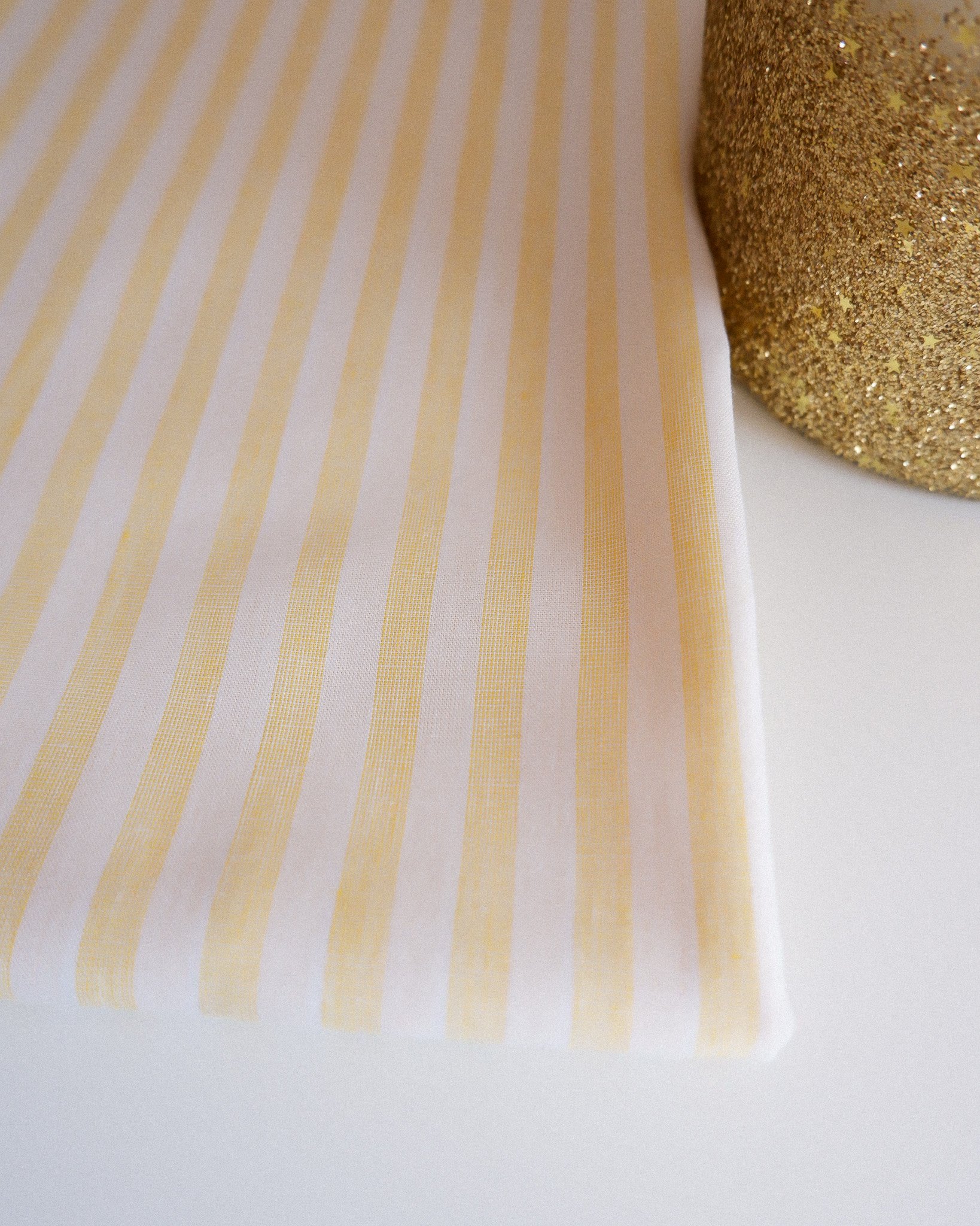 Tissu coton lin rayé jaune www.jolieboho.com.jpg
