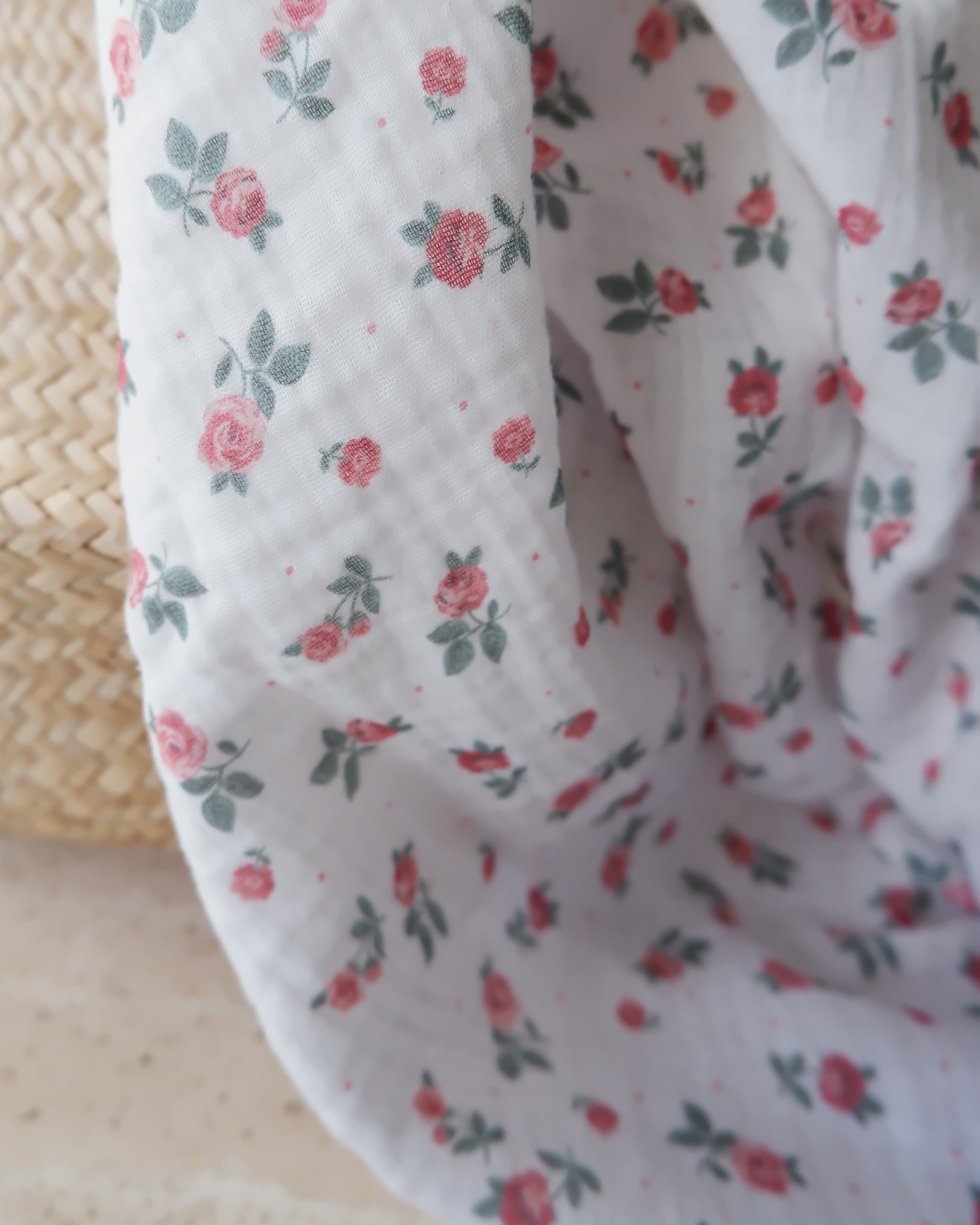 Tissu double gaze de coton bio Sew & roses ♡ création Joli·e Boho