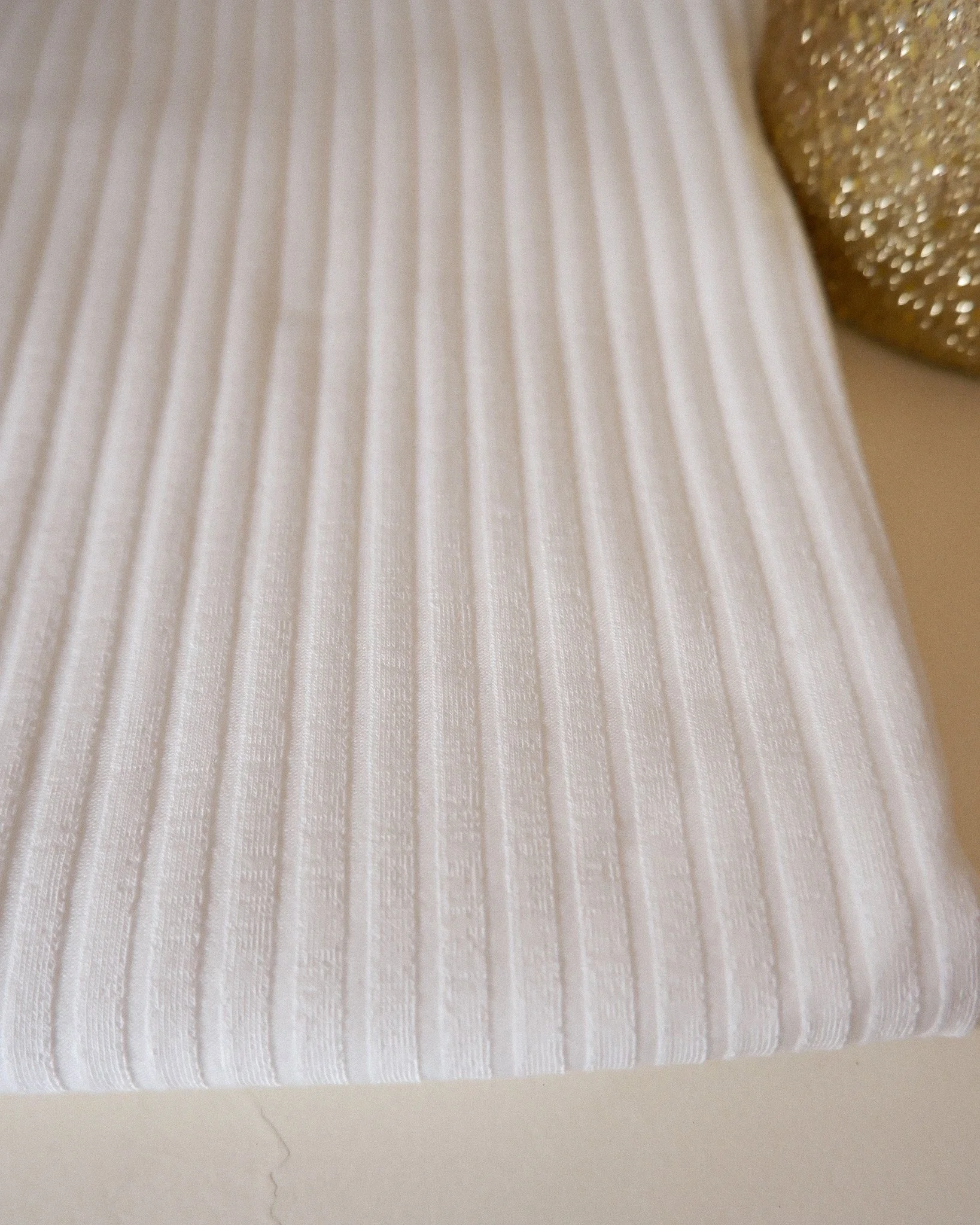 Tissu jersey côtelé ♡ blanc milk coupon de 50 cm