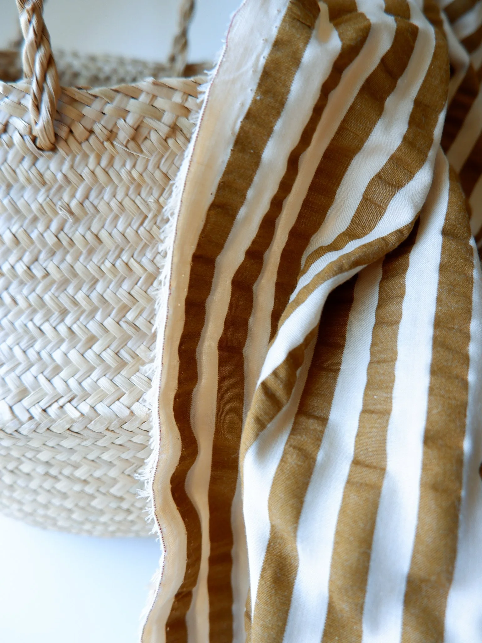 Tissu seersucker Havane ♡ Pêche